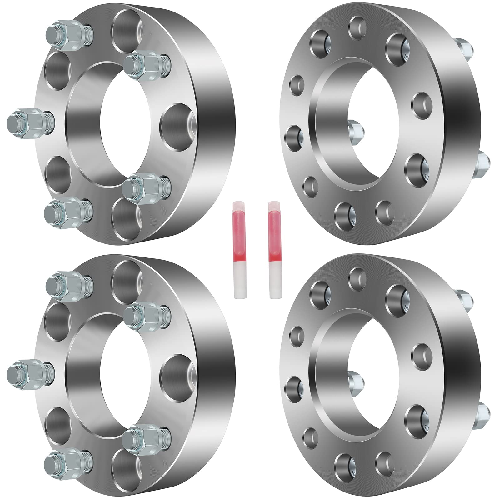 SCITOO 1.5 Inch Wheel Spacers 4Pcs - 5x135 Bolt Pattern, 14x2 Thread, 87.1mm Hub Bore - Compatible with Ford Expedition 1997-2002, Ford F-150 1997-2003 & 2004 Heritage, Lincoln Blackwood 2002 - Silver Wheel Adapters for Enhanced Stability & Off-Road Performance
