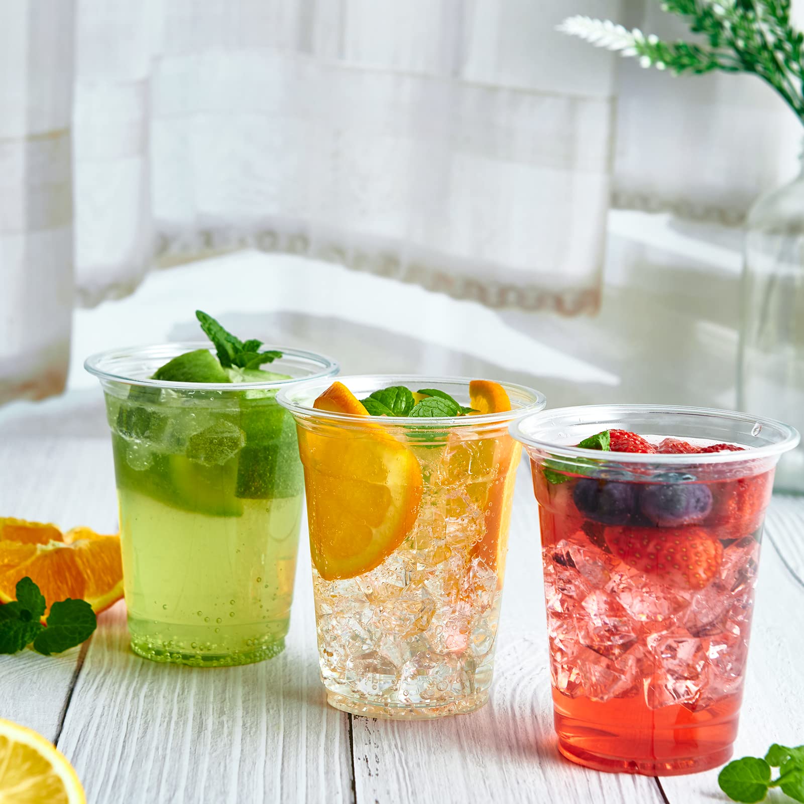 Lilymicky 1000 Pack 16 oz Clear Plastic Cups - PET Disposable Drinking Cups for Ice Coffee, Smoothie, Soda & Cold Beverages - Crystal Clear Party Cups for Picnics, BBQs, Restaurants & Events