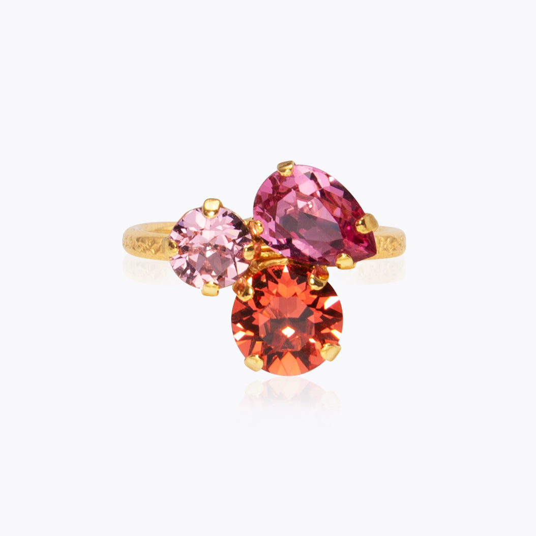 Colette Ring & Coral Combo - Elegant Stackable Rings Set for Women | Perfect for Weddings, Anniversaries & Everyday Wear