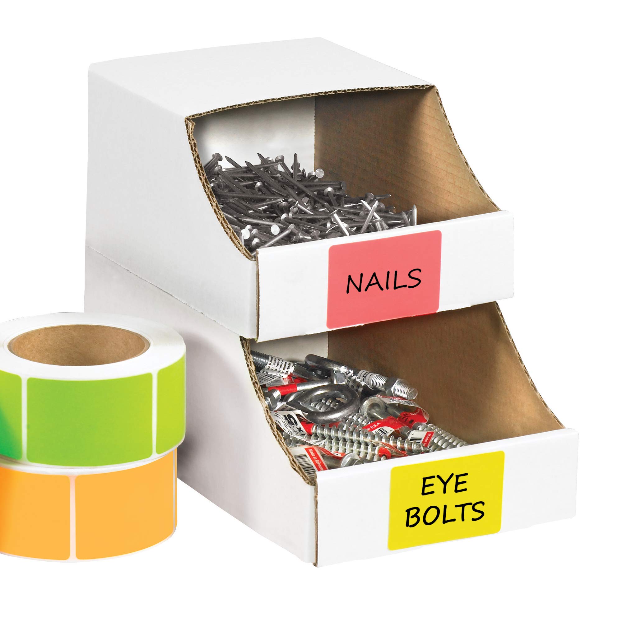 Aviditi Stackable Corrugated Cardboard Storage Bins - Pack of 50 | Durable Organizer for Warehouse, Office & Retail Storage | Eco-Friendly Moving & Shipping Boxes