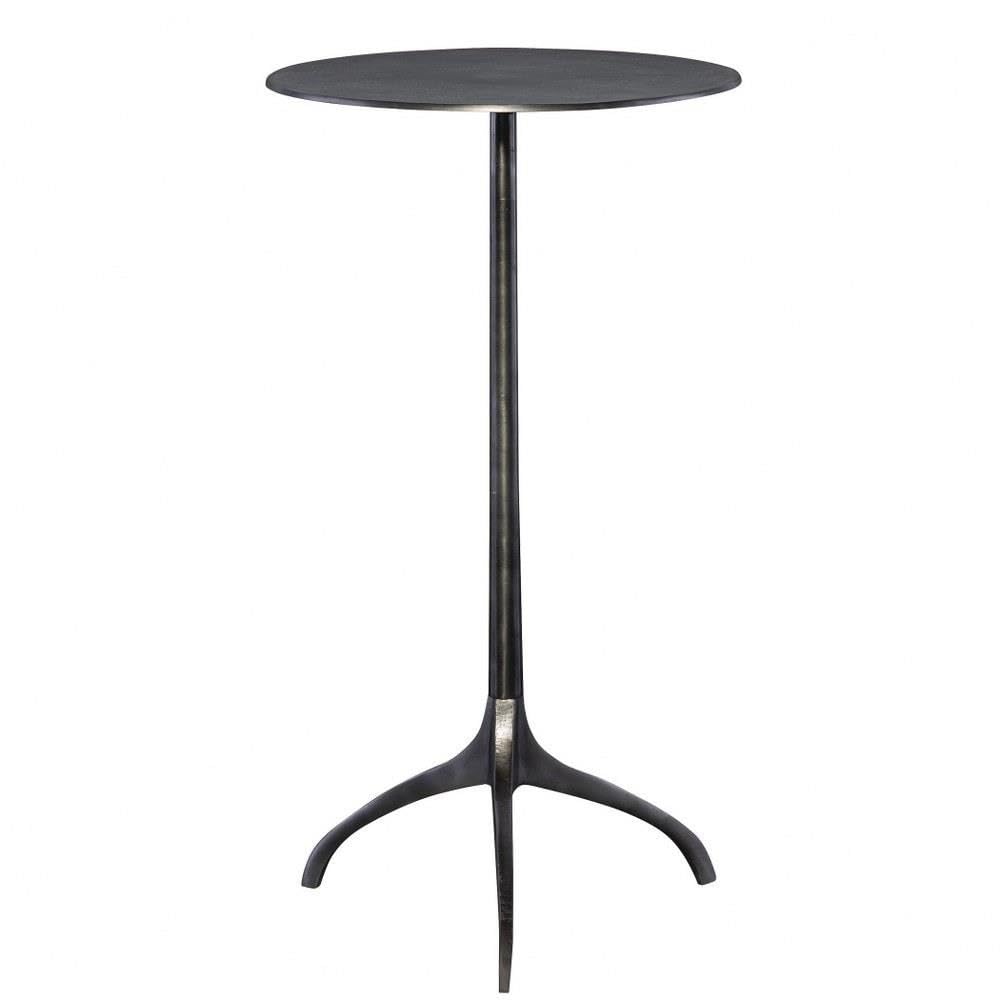 25 Inch Industrial Accent Table - Rustic Metal Side Table for Living Room, Bedroom & Office - Vintage End Table with Sturdy Iron Frame - Perfect for Home Decor, Coffee Table Companion & Small Space Solution