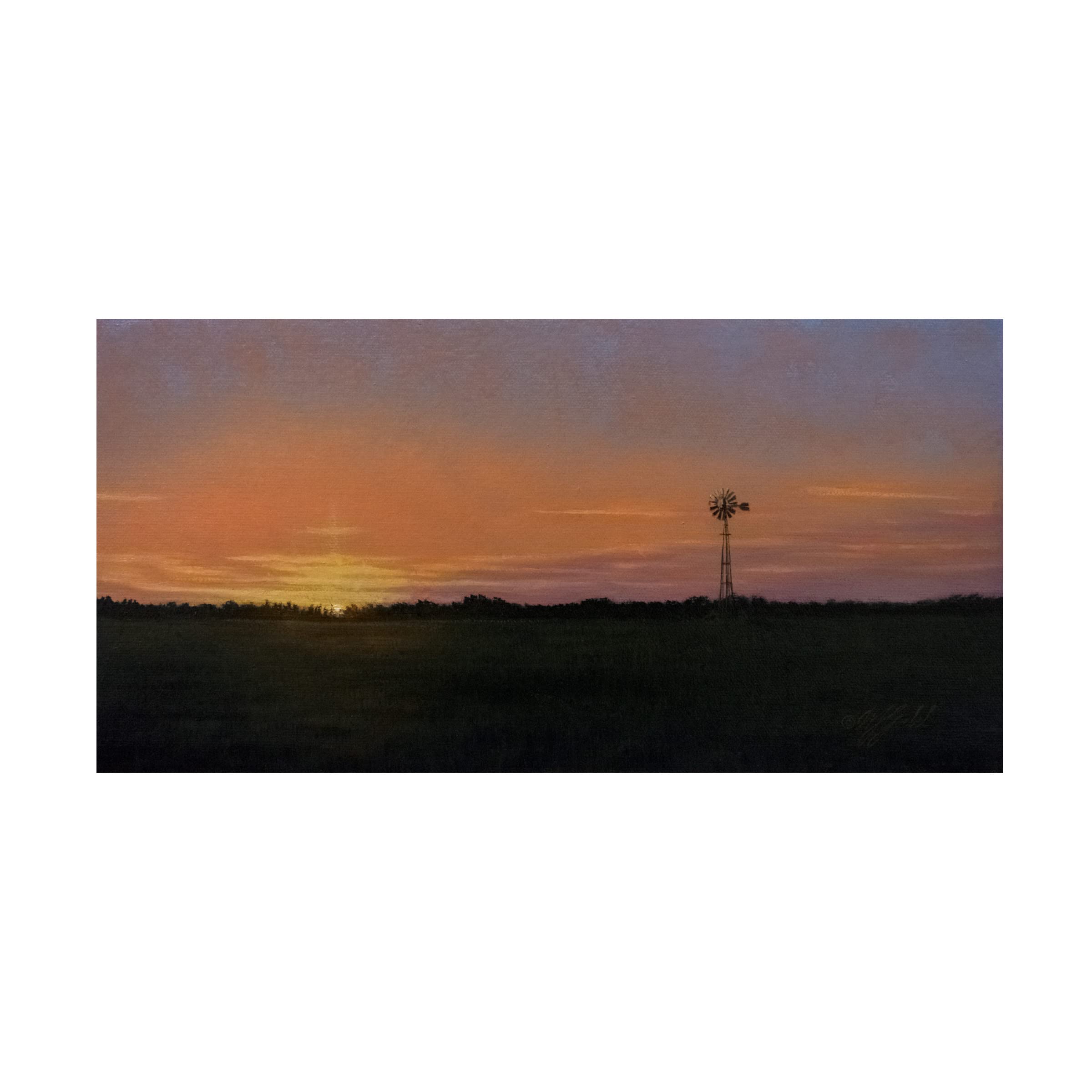 Trademark Fine Art 'Days End' Canvas Wall Art by Wilhelm Goebel - Hand-Painted Landscape Painting for Living Room, Bedroom & Office Decor