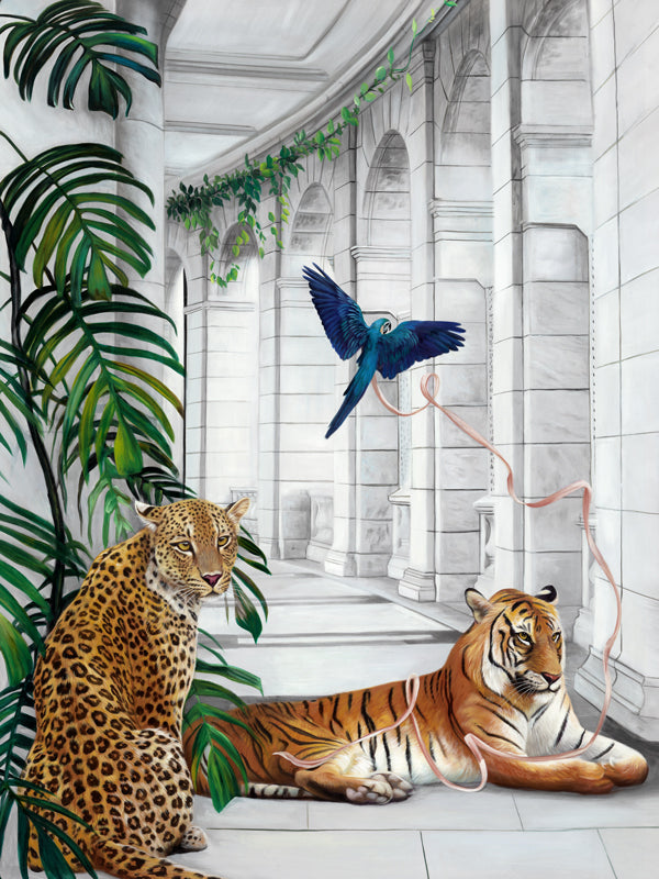 Big Cat Club Canvas Art Print - Stunning Wildlife Wall Decor for Living Room, Bedroom & Office - Perfect Gift for Cat Lovers