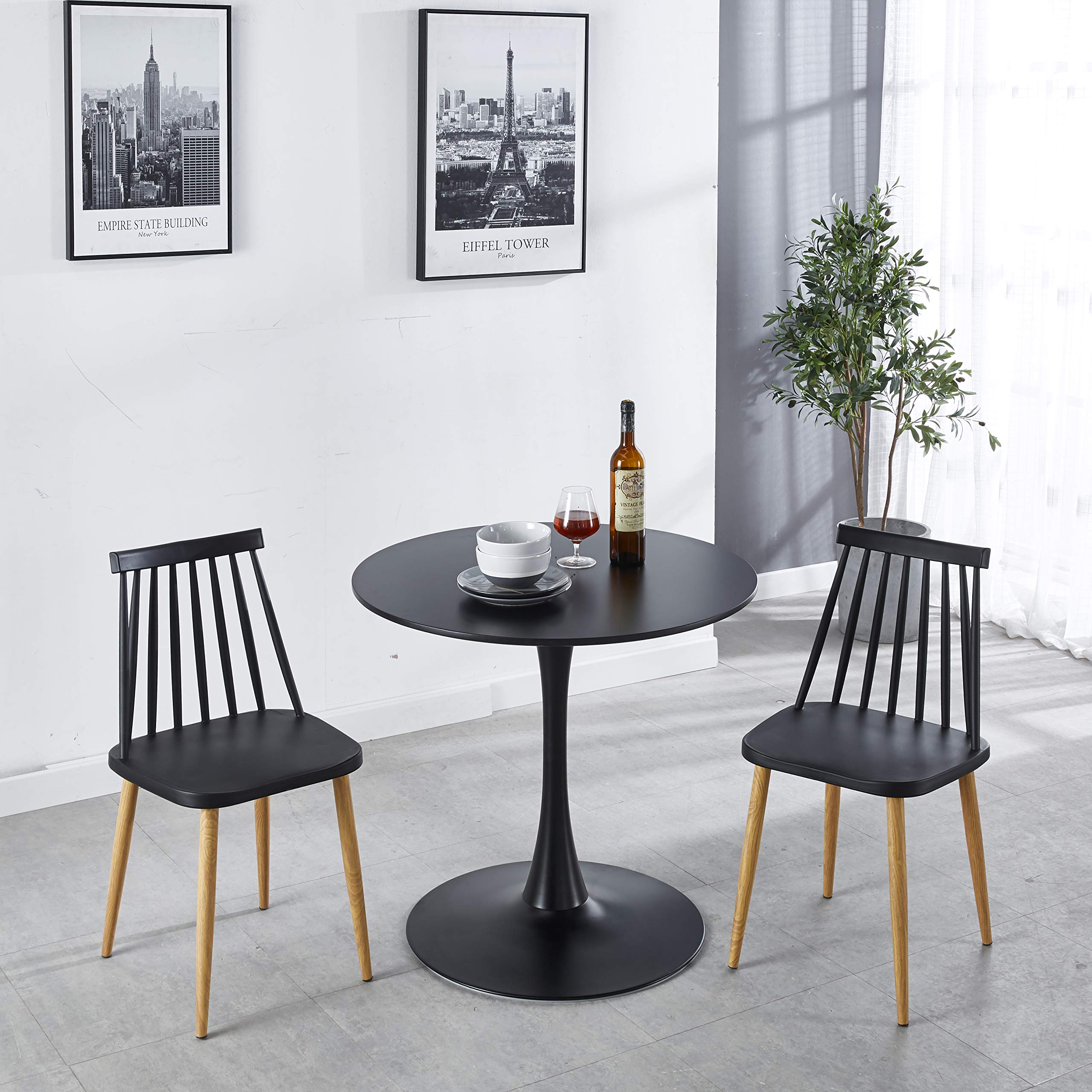 Modern Round Dining Table 31.5 Inch - Small Kitchen Table with Sturdy Metal Legs for Small Spaces - Perfect for Living Room, Bedroom, Library - Supports 220 Lbs - Ideal for Apartments, Breakfast Nooks & Cozy Dining Areas