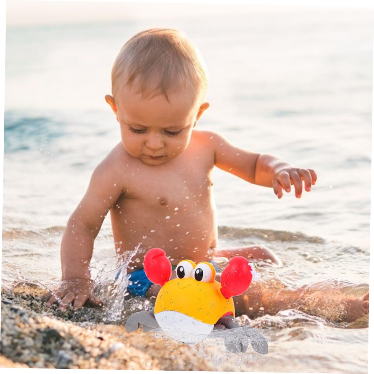 2-Pack Wind-Up Crab Bath Toys for Kids - Fun Swimming & Floating Shower Toys for Bathtub, Pool & Beach Playtime - Durable Plastic Bath Time Fun for Toddlers & Babies