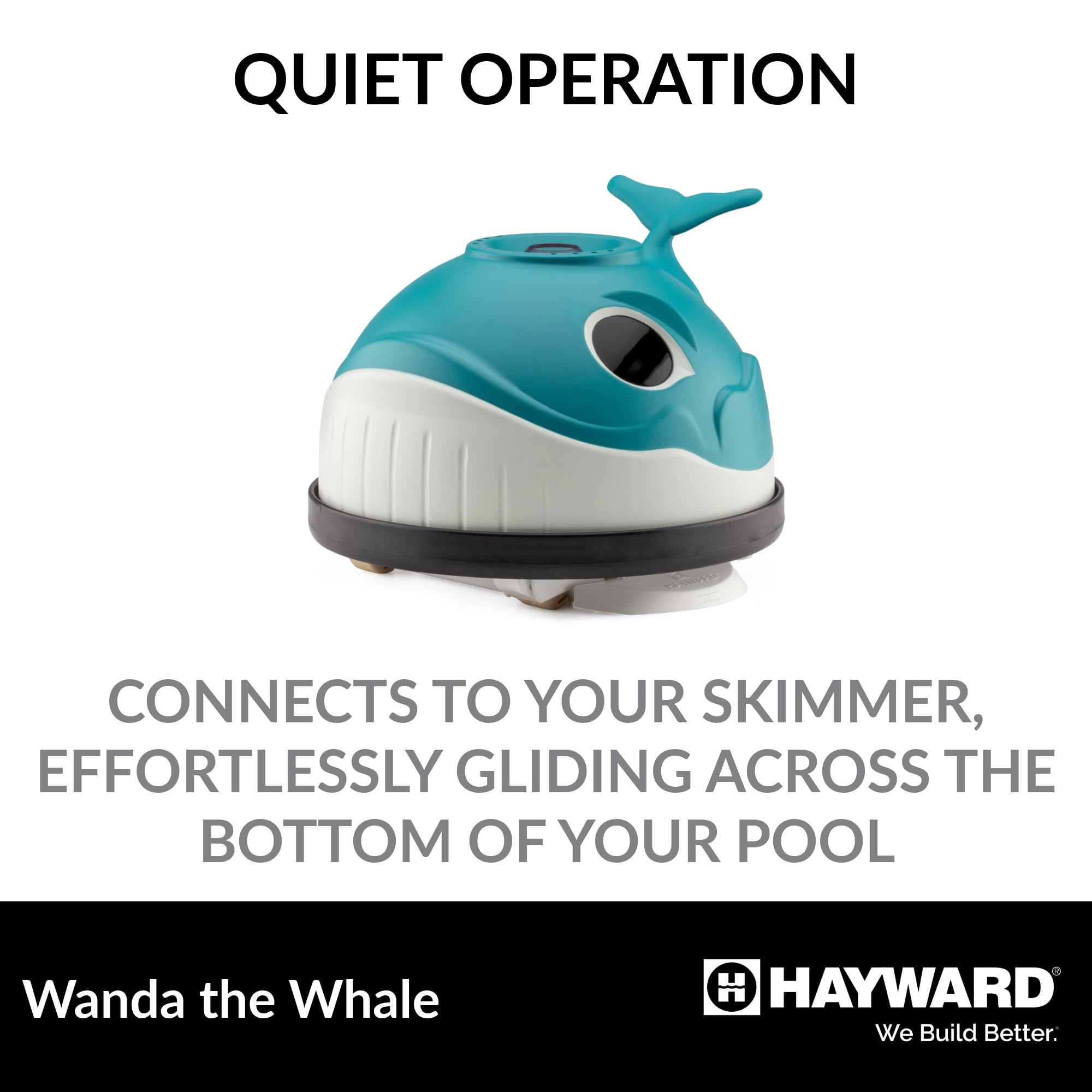 Hayward W3900 Wanda the Whale Automatic Above-Ground Pool Cleaner - Powerful Suction Vacuum for All Pool Sizes | Perfect for Inground & Above-Ground Pools, Ideal for Weekly Maintenance & Debris Removal
