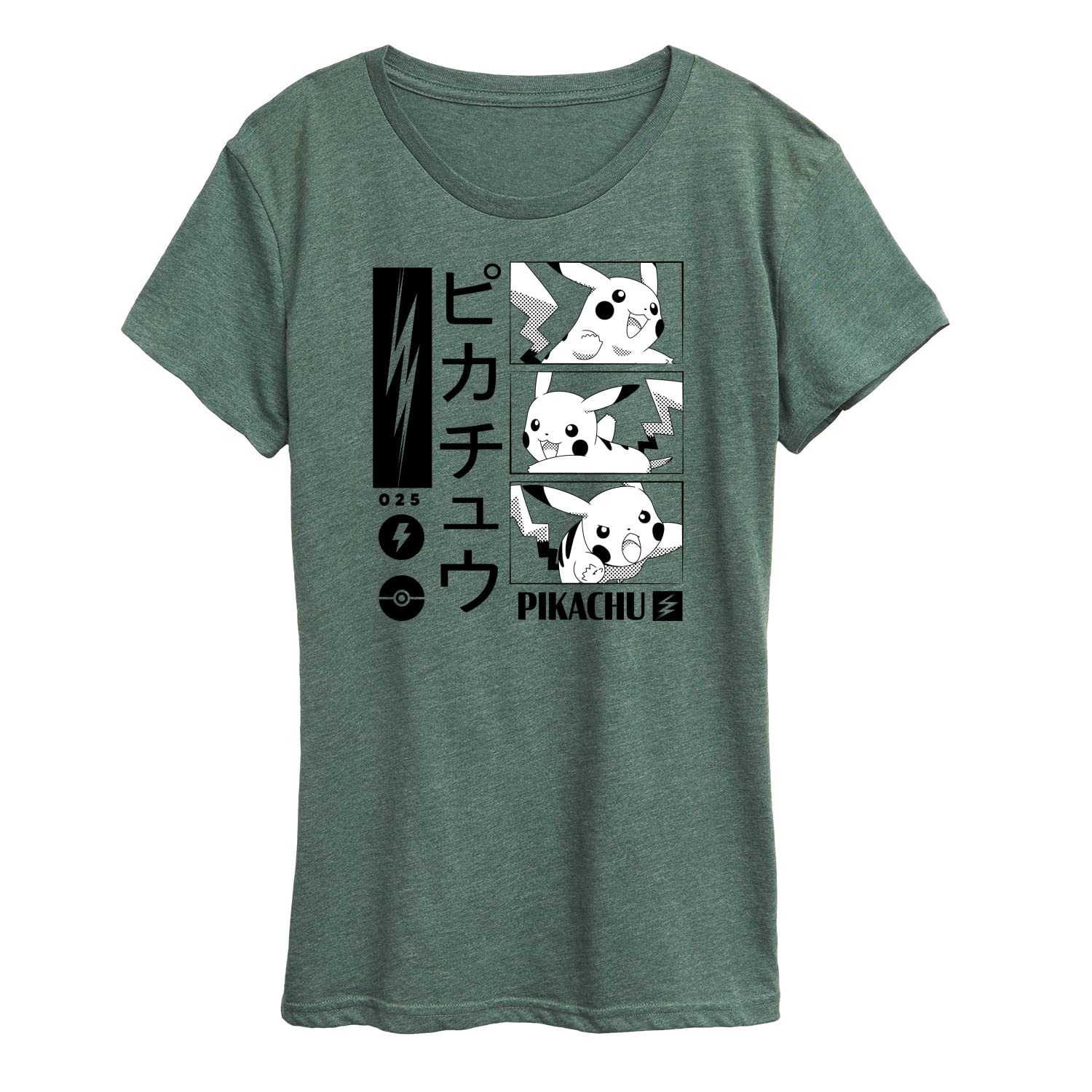 HYBRID APPAREL Women's Pikachu Manga Graphic T-Shirt - Short Sleeve Anime Tee - Casual Wear for Pokemon Fans | Perfect for Cosplay, Gaming & Everyday Outfits