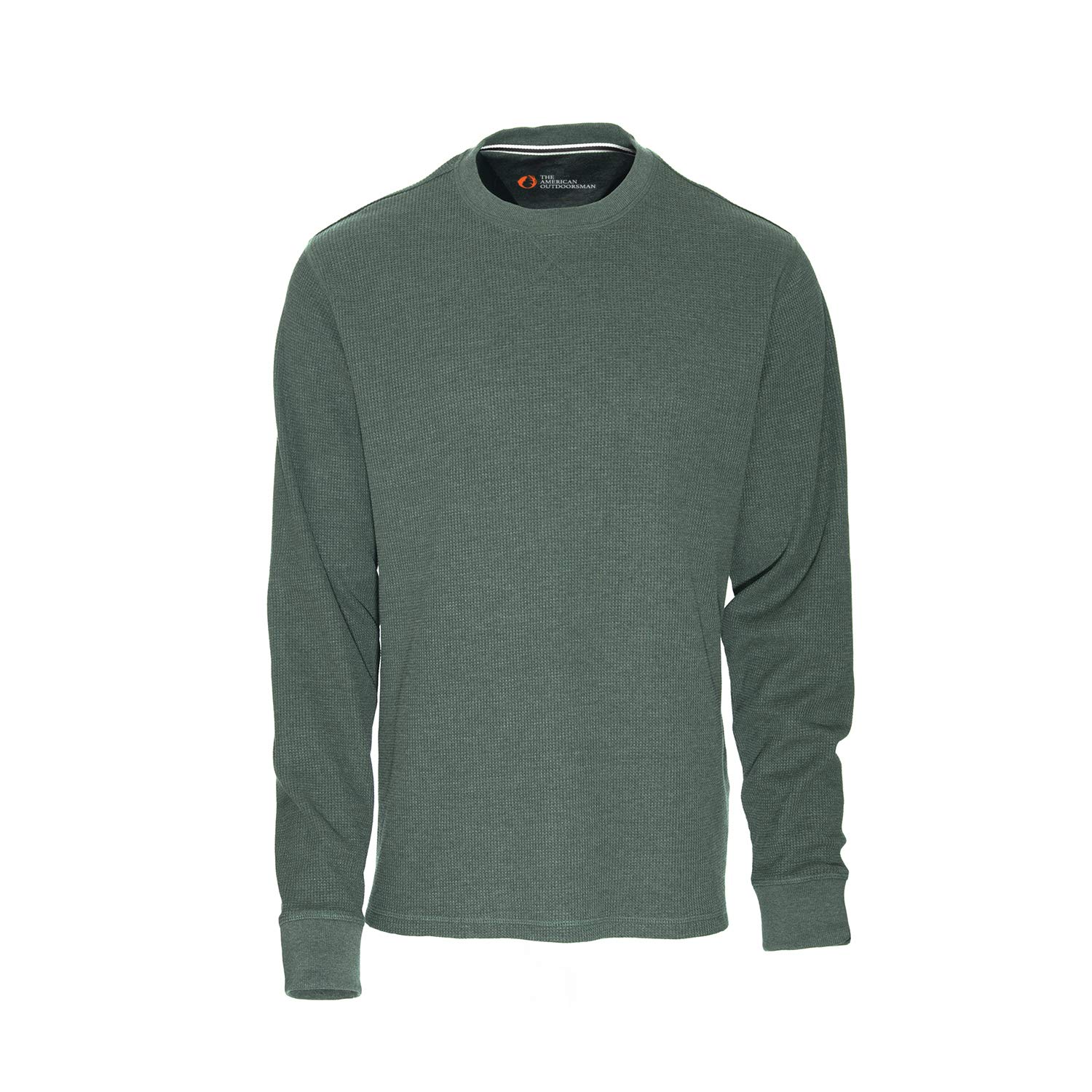 Men's Long-Sleeve Crew Neck Thermal Waffle Knit Shirt - American Outdoorsman Style for Hiking, Camping & Winter Activities