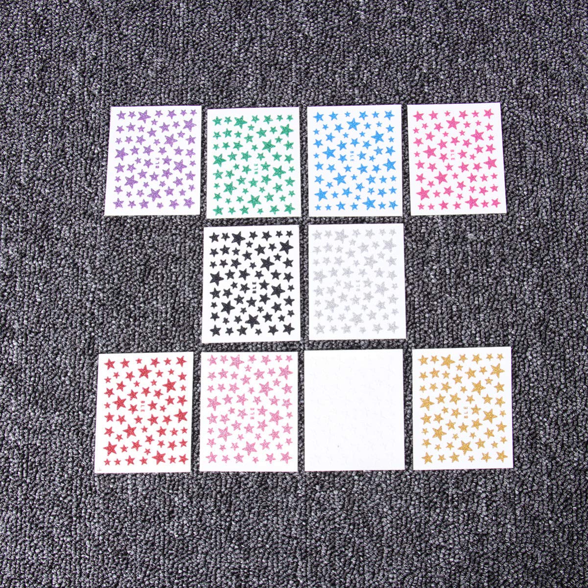 Lurrose 10 Sheet Glitter Star Nail Art Stickers - DIY Self-Adhesive Nail Decals for Women & Girls - Perfect for Parties, Salons & Home Manicures