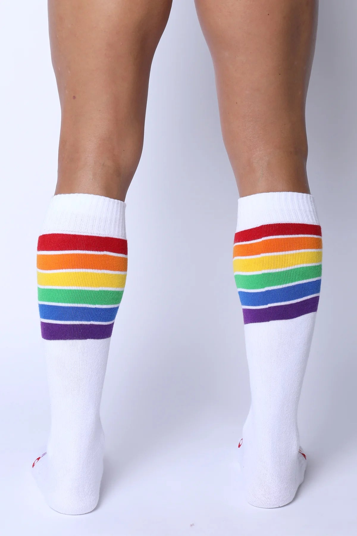 Timoteo Pride Socks - White LGBTQ+ Rainbow Flag Socks for Men & Women - Perfect for Pride Parades, Festivals, and Everyday Wear