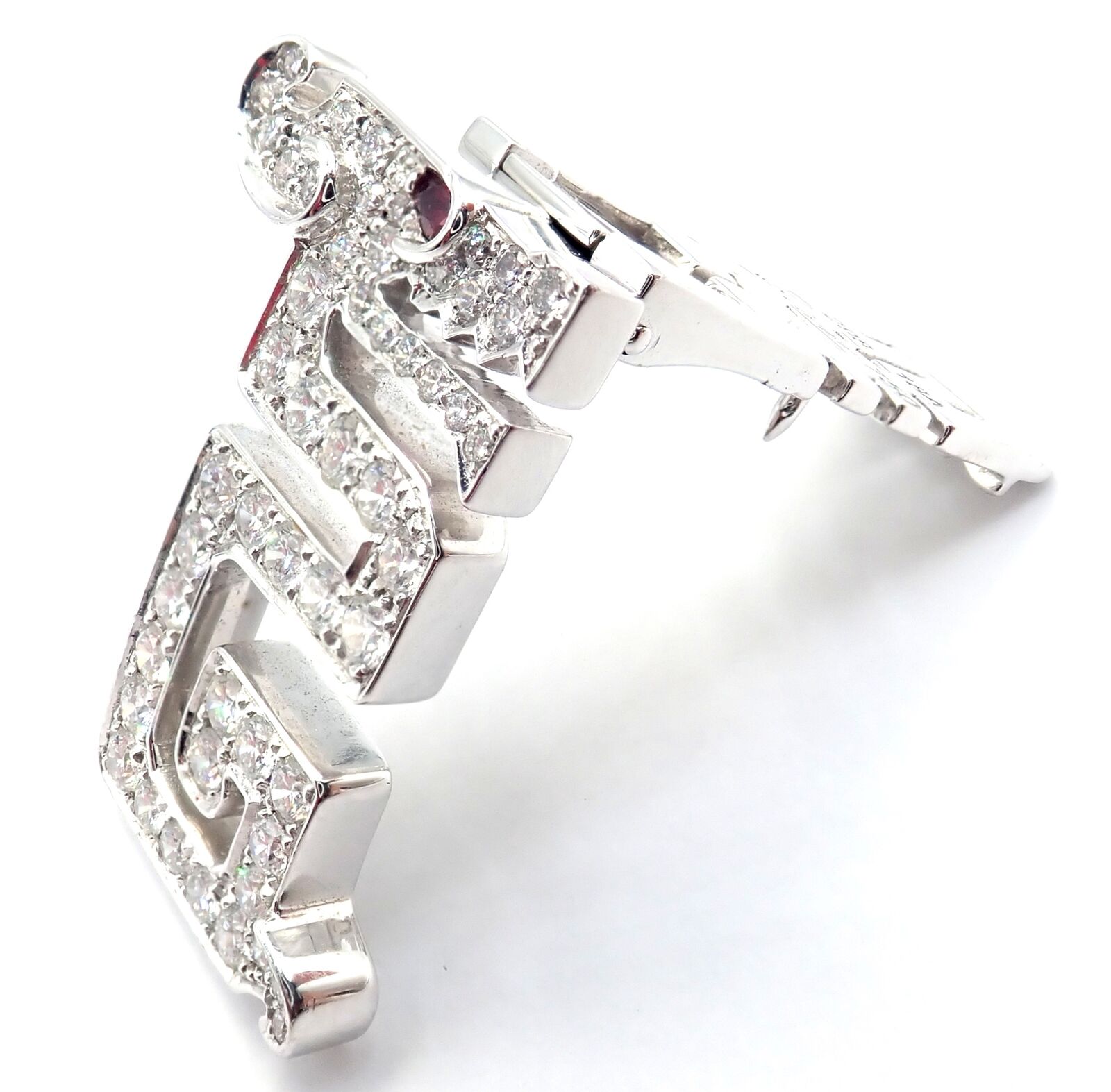 Authentic Cartier Le Baiser Du Dragon 18k White Gold Diamond Ruby Brooch Pin - Luxury Jewelry Gift for Women, Perfect for Weddings, Anniversaries & Special Occasions