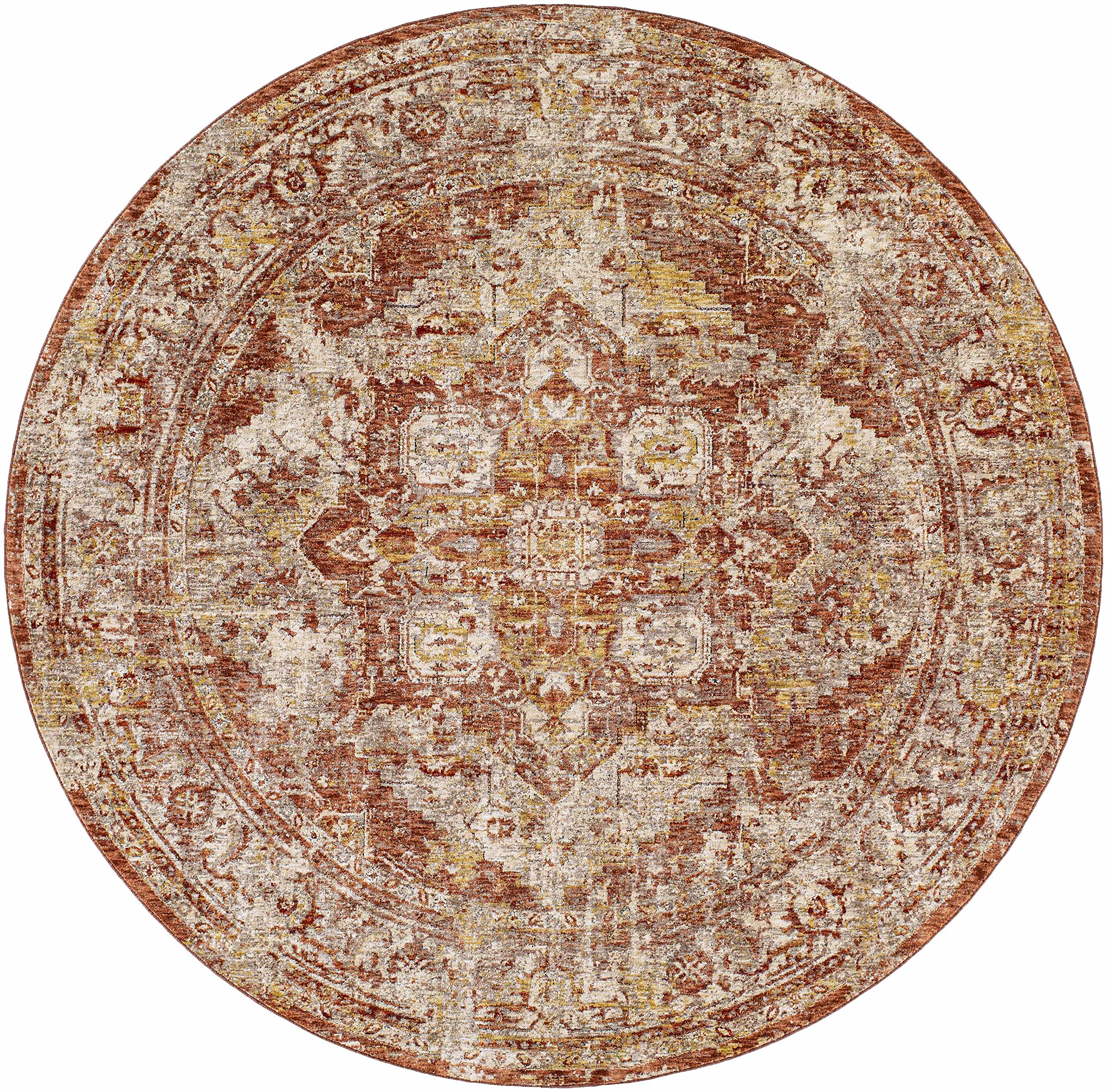 Hauteloom Strathbogie Traditional Beige Brown Red Area Rug 6'7