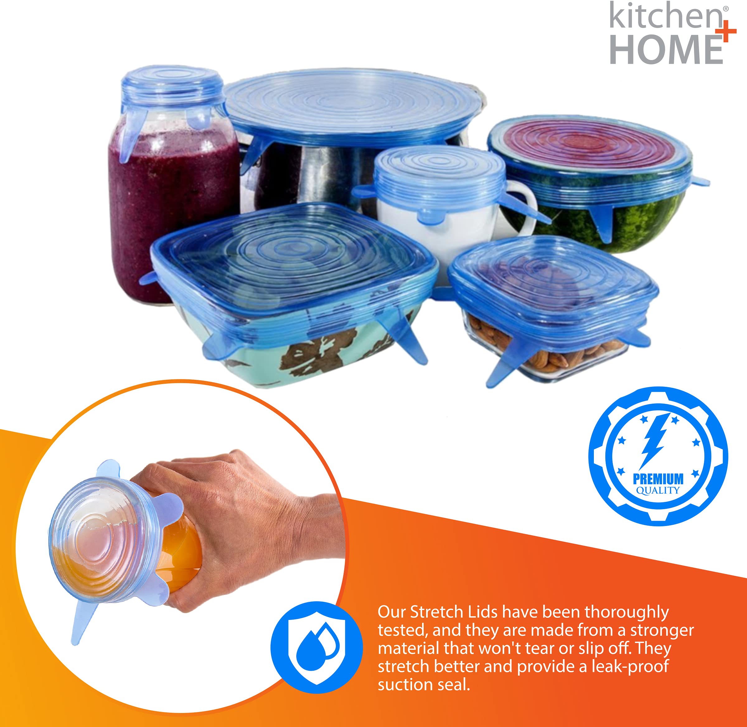6-Piece Silicone Stretch Lids Set - Reusable Food Storage Covers, BPA-Free Kitchen Essentials for Fresh Food Preservation | Perfect for Meal Prep, Leftovers & Refrigerator Organization