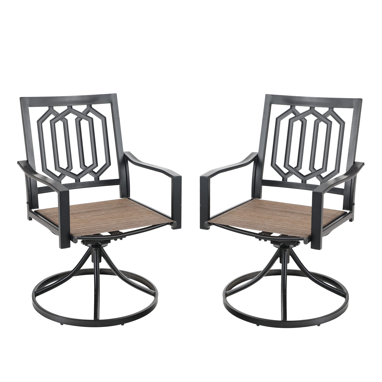 Sophia & William 2-Piece Outdoor Swivel Bistro Chair Set - All-Weather Metal Patio Dining Chairs with Textilene Seats for Garden, Backyard, Lawn - Perfect for Poolside Lounging, Outdoor Dining & Relaxation