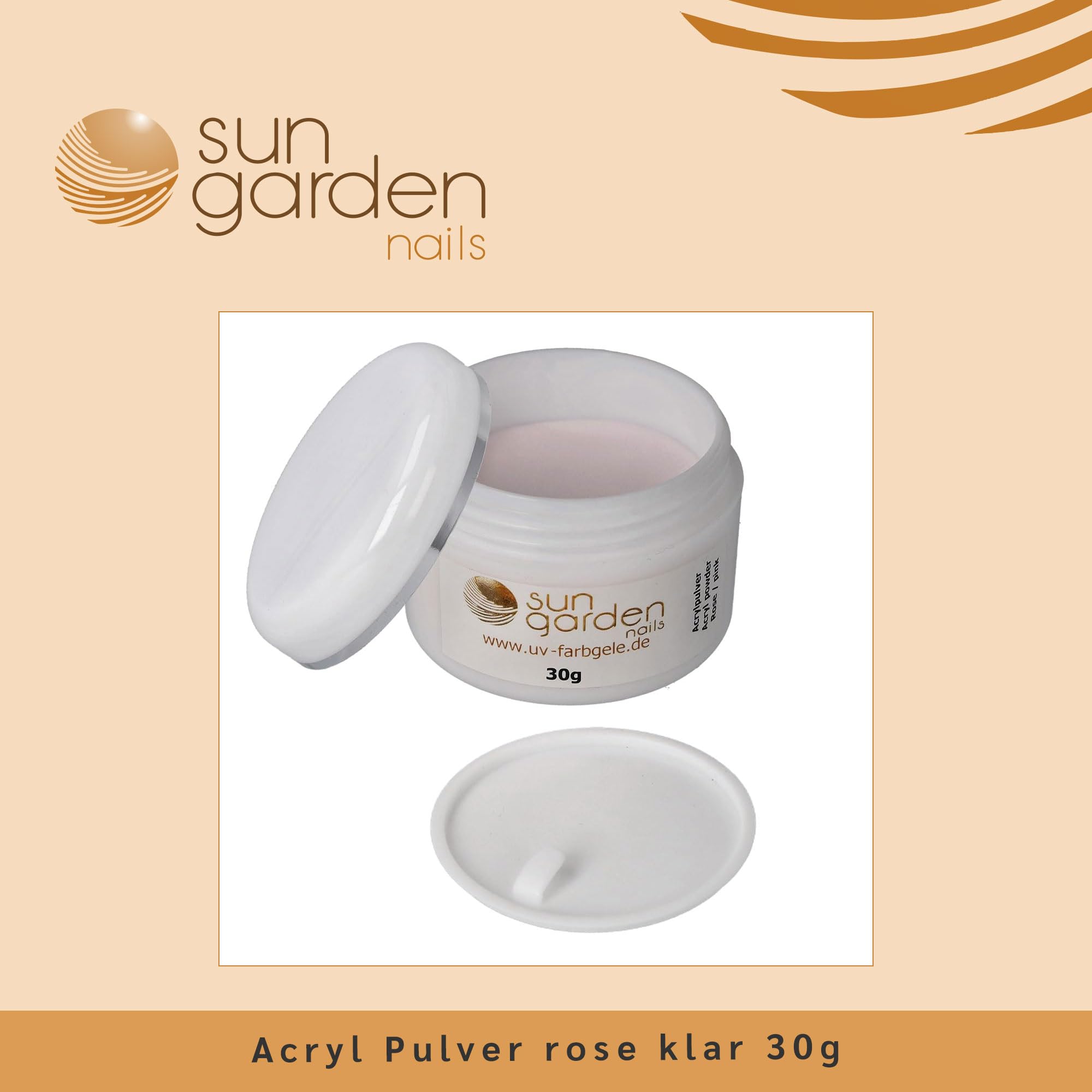 Sun Garden Nails - Pink Acrylic Powder 30g for Professional Nail Art & DIY Manicure at Home | Salon Quality Nail Enhancement & Extension