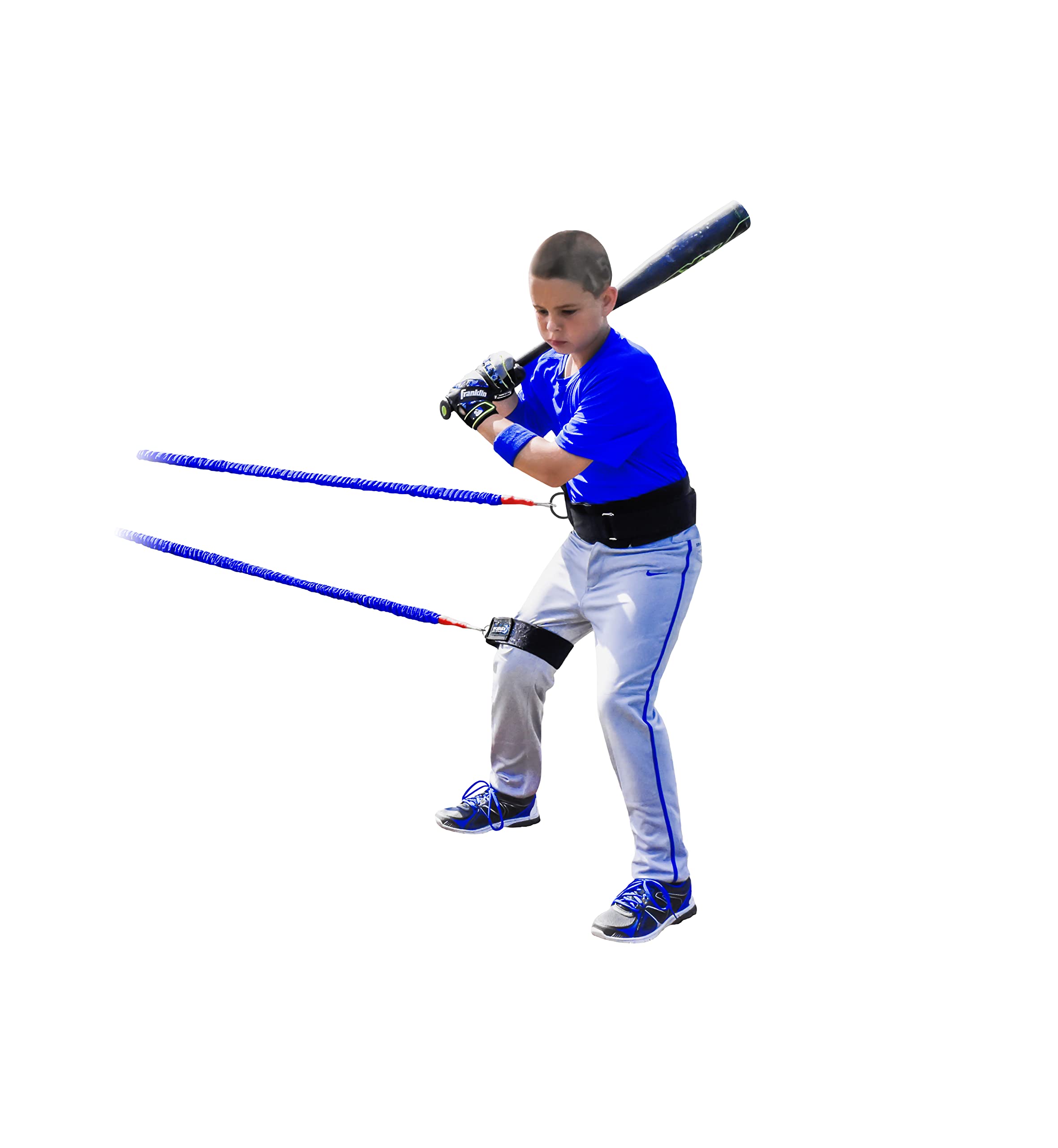 Myosource Powerhouse Hitter - Baseball & Softball Batting Trainer Kit with 2 Bungee Cords, Belt, Leg Strap & 2 Anchor Straps | Improve Swing Speed & Power | Perfect for Home Practice, Training Drills & Batting Cage Sessions