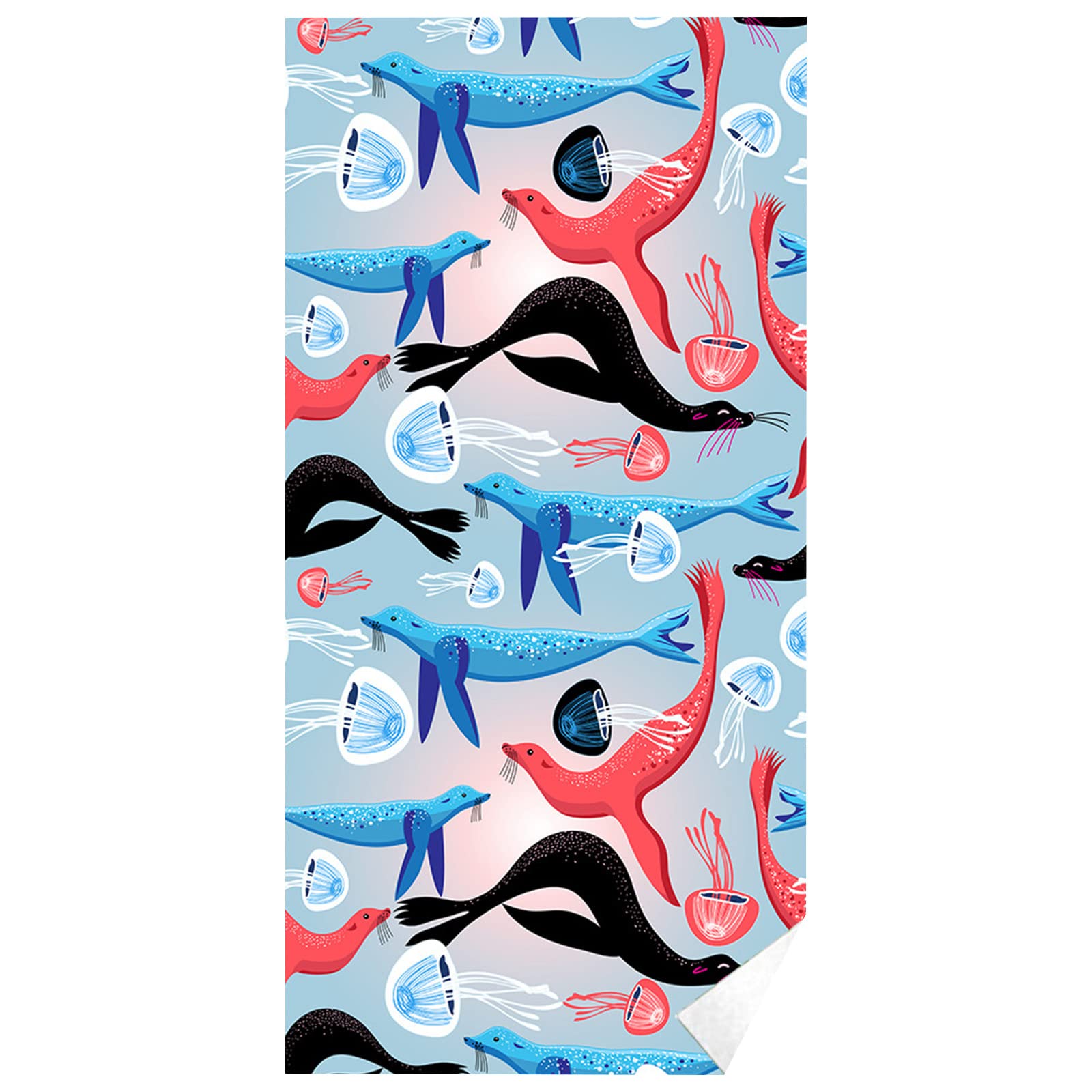 Premium Microfiber Beach Towel - Ultra Lightweight, Quick Dry & Sandproof - Blue Bath Towel for Swimming, Pool, Camping & Yoga - Multipurpose Travel Towel for Beach, Gym & Bathtub Floats (One Size)