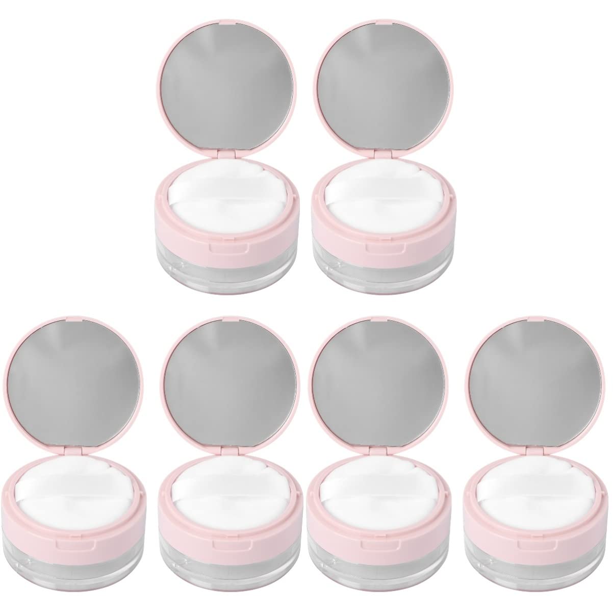 FRCOLOR 3-Piece Portable Makeup Organizer Set - Double Layer Elastic Mesh Powder Puff Case for Loose Powder Storage (2pcs x 3) | Perfect for Travel, Home & Professional Makeup Artists