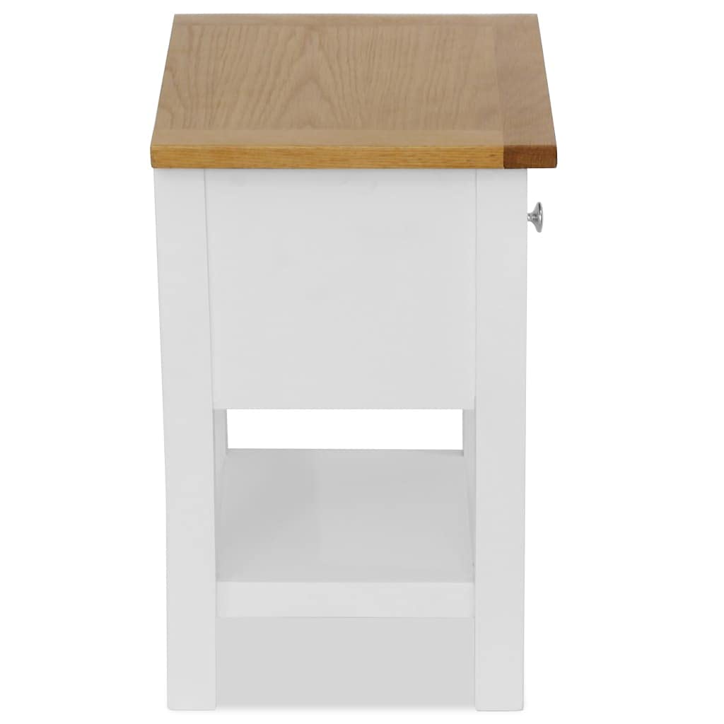 CHARMMA Solid Oak Wood Nightstand Set of 2 - 14.2
