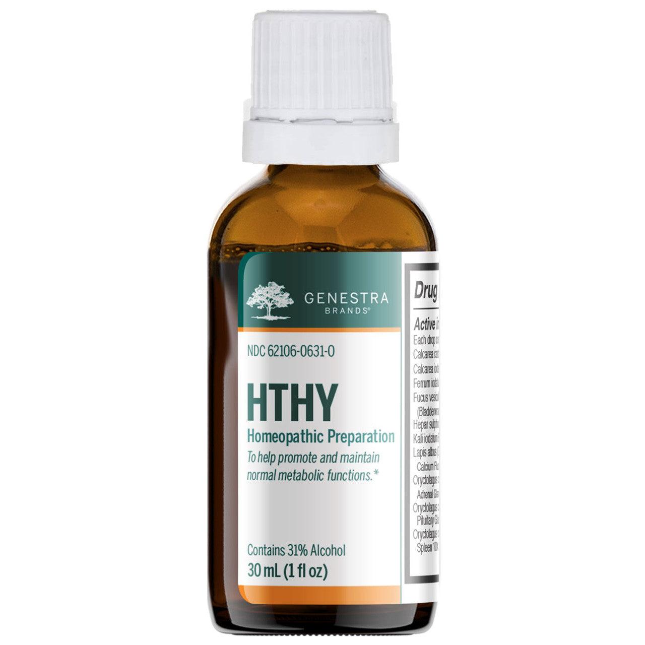 Genestra HTHY Drops 30ml - Natural Thyroid Support Supplement for Energy & Metabolism - Perfect for Thyroid Health & Wellness at Home or Travel