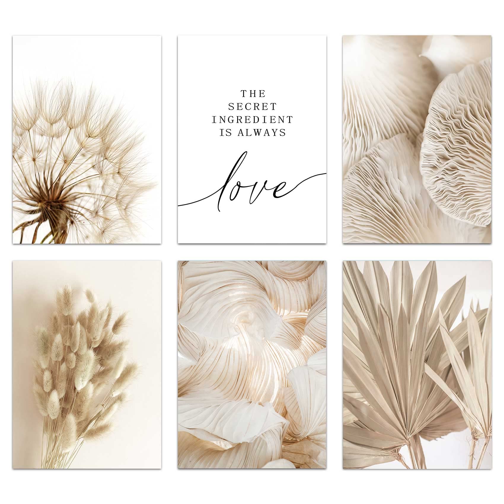 Botanical Wall Art Prints Set of 6 - 8x10in Beige & Sage Green Posters for Bedroom & Living Room Decor | Nature Landscape Wall Decor for Spring Aesthetic | Perfect for Home, Office & Gift Giving