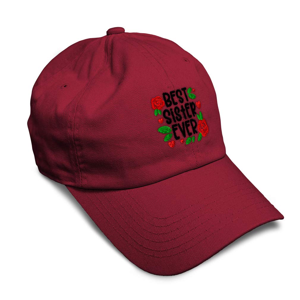 Soft Baseball Cap with Floral Embroidery - Best Sister Gift for Women & Men