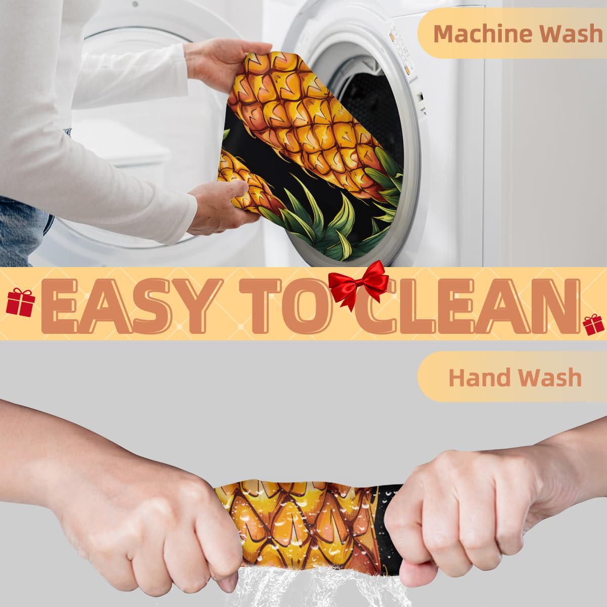 Pineapple Print Beard Shaving Bib for Men - Waterproof Barber Cape for Haircut, Makeup & Hair Dye - Sink Hair Catcher with Gift Box - Perfect for Home Grooming & Salon Use