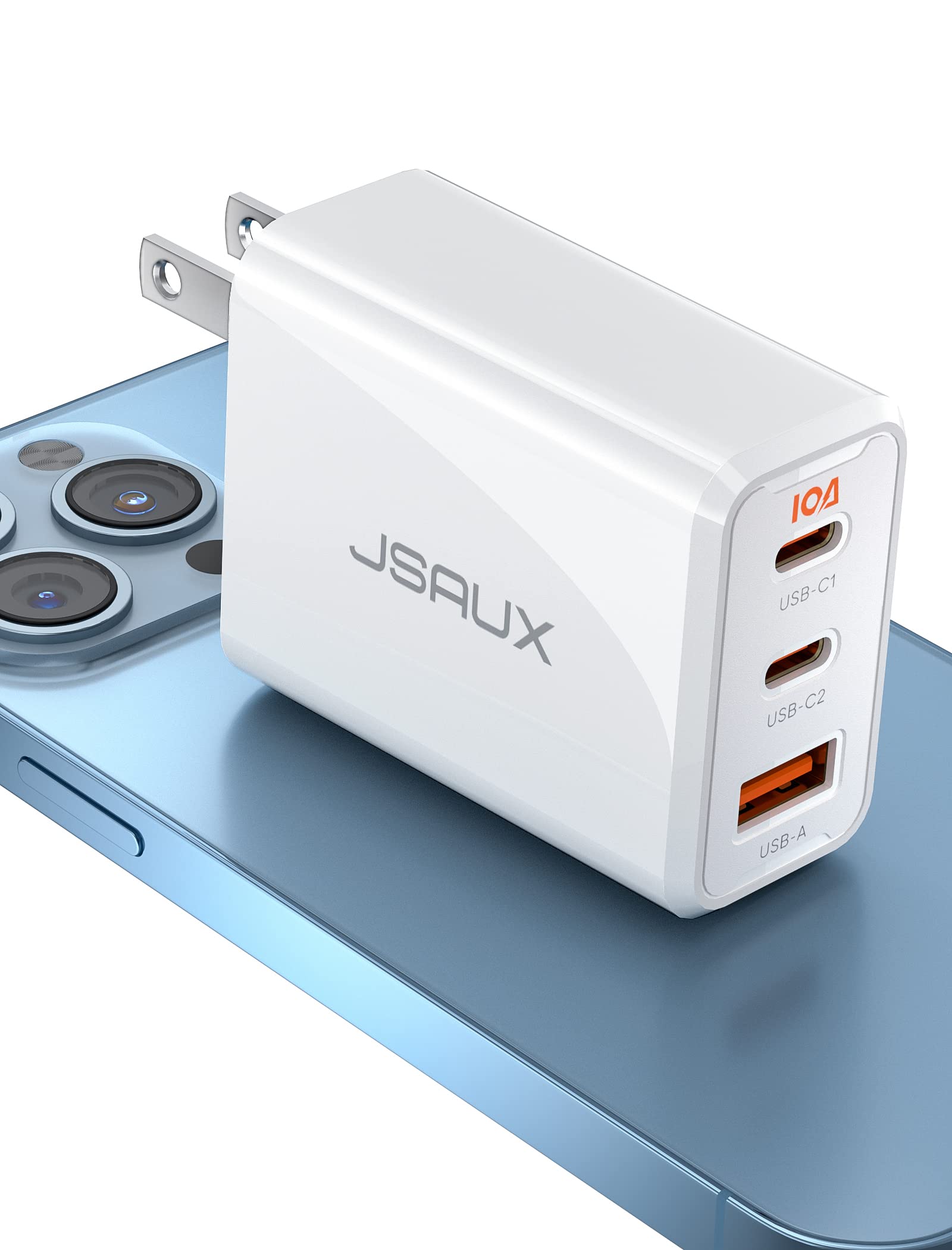 JSAUX 40W USB-C Wall Charger with Dual PD 20W & QC 18W Ports - Fast Charging Block for iPhone 14 Pro Max/13/12/11/XR/XS/8 Plus/7/6S/SE 2022, iPad, Samsung Galaxy - Perfect for Home, Office & Travel Charging