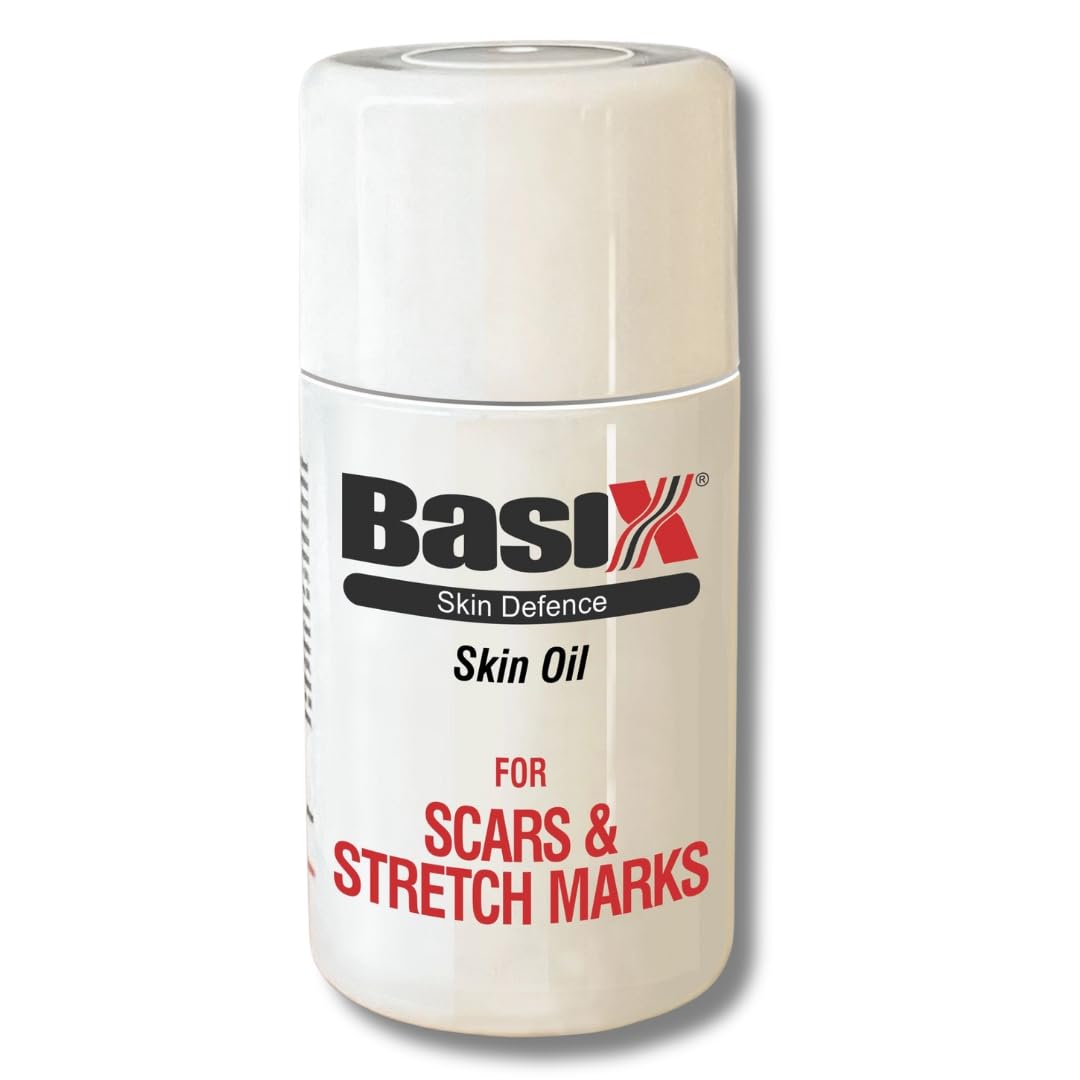 Basix Skin Defence Clear Skin Tissue Oil for Stretch Marks, Scars & Uneven Skin Tone - Tamanu, Argan, Grapeseed, Jojoba, Rosehip & Calendula Oils - Perfect for Post-Pregnancy, Weight Loss & Daily Skin Repair