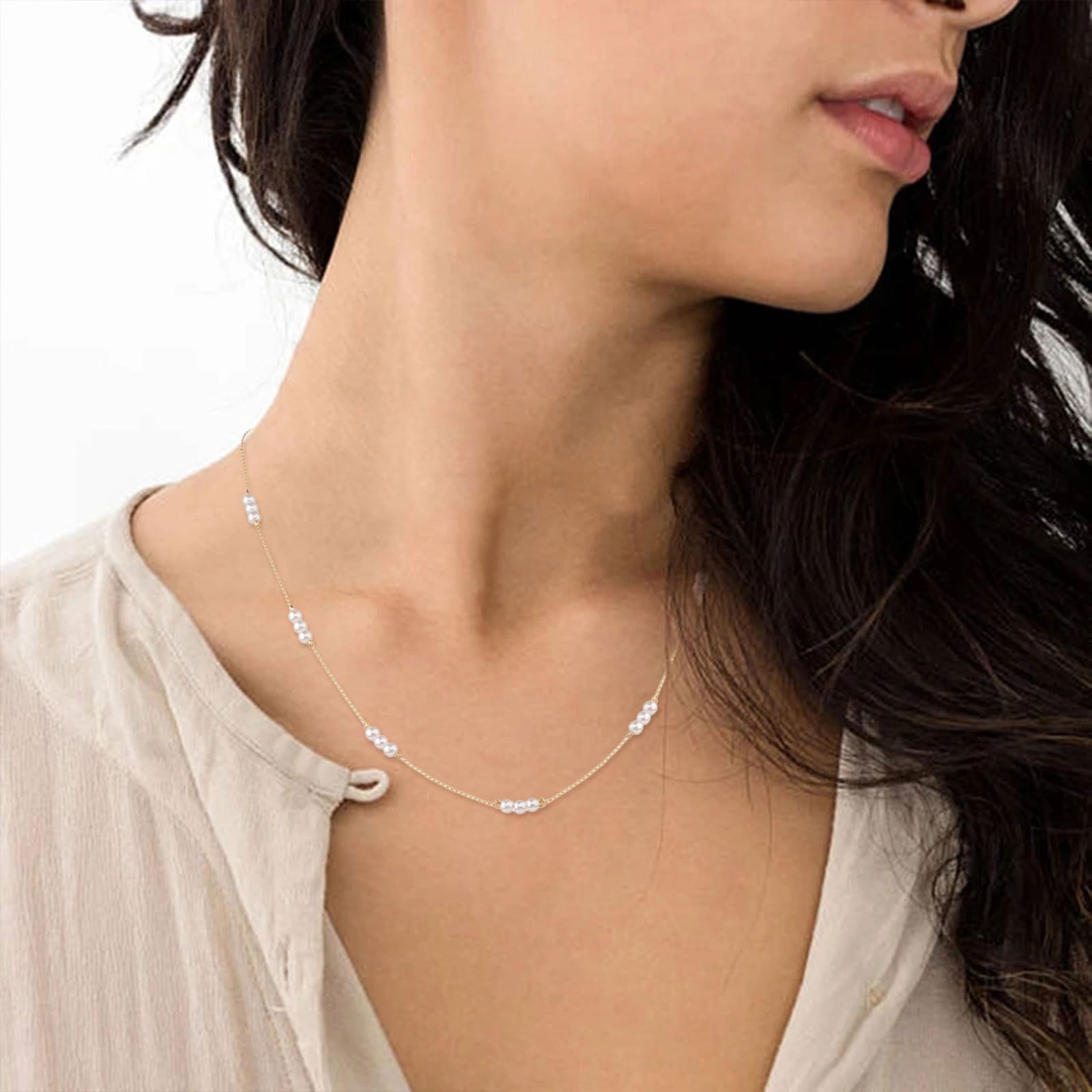 Elegant Pearl Choker Necklace for Women - Handmade Layered Gold Pearl Jewelry, Dainty Prom & Wedding Necklace, Trendy Dress Accessory & Party Favor Gift - Perfect for Weddings, Parties, Proms & Special Occasions
