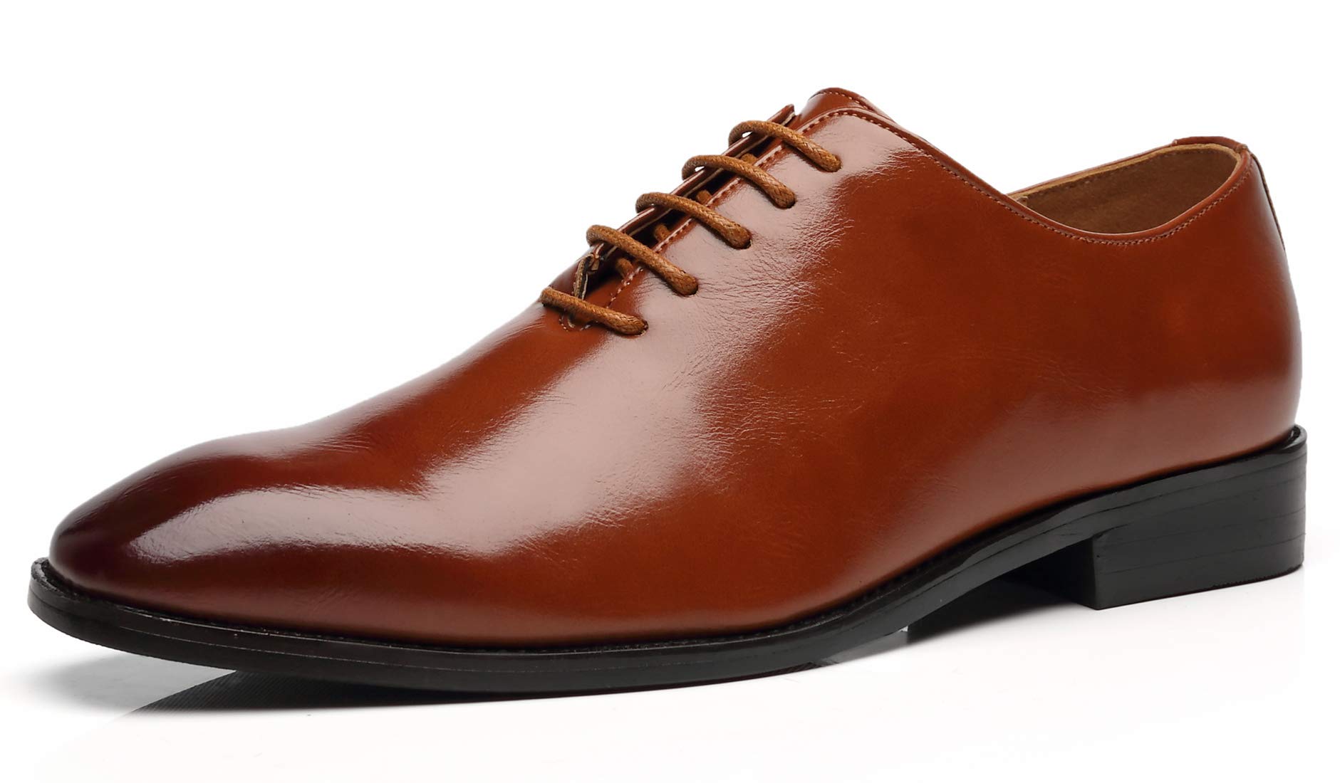 Premium Men's Wholecut Oxford Dress Shoes - Genuine Leather Formal Lace-Up Shoes for Business & Wedding - Comfortable Office & Special Occasion Footwear