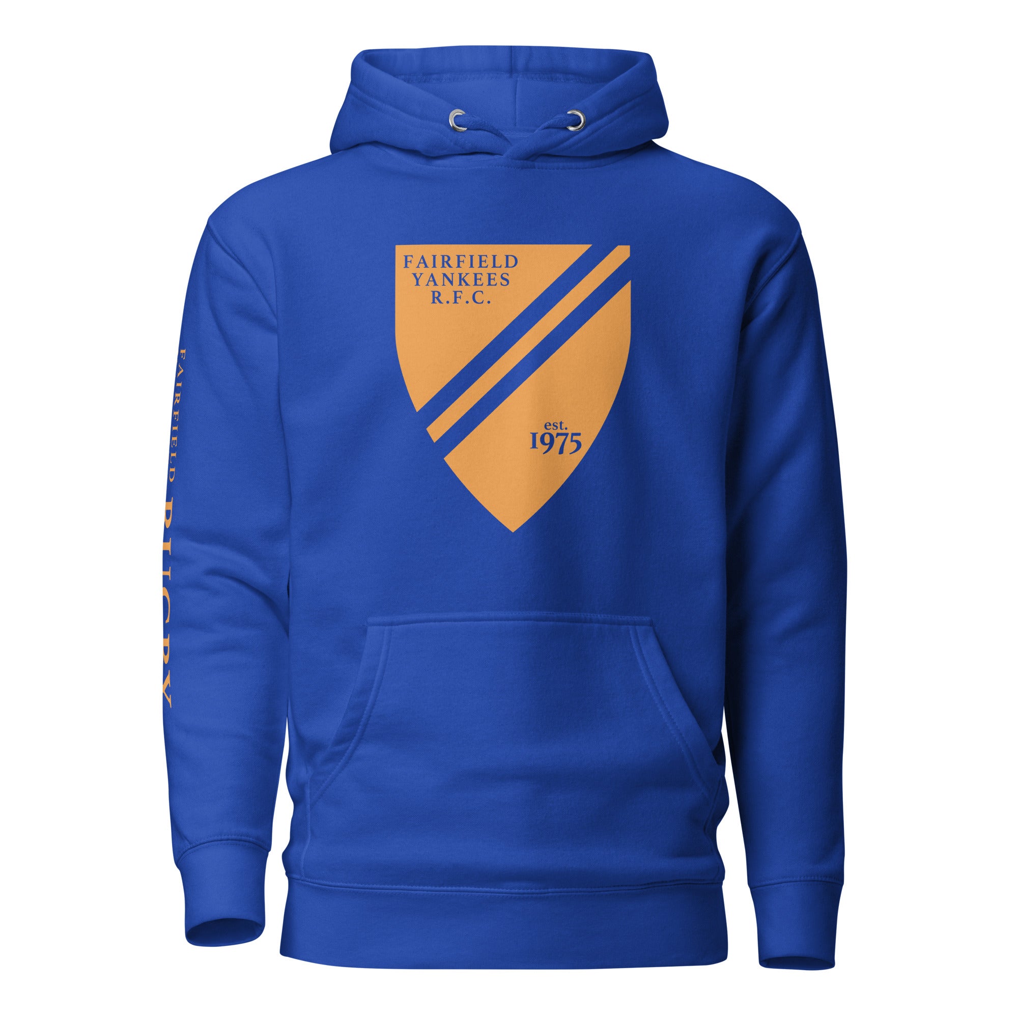 Fairfield Yankees RFC Retro Hoodie - Vintage Rugby Pullover for Men & Women - Cozy Fleece Sweatshirt - Perfect for Game Day, Casual Wear & Cold Weather