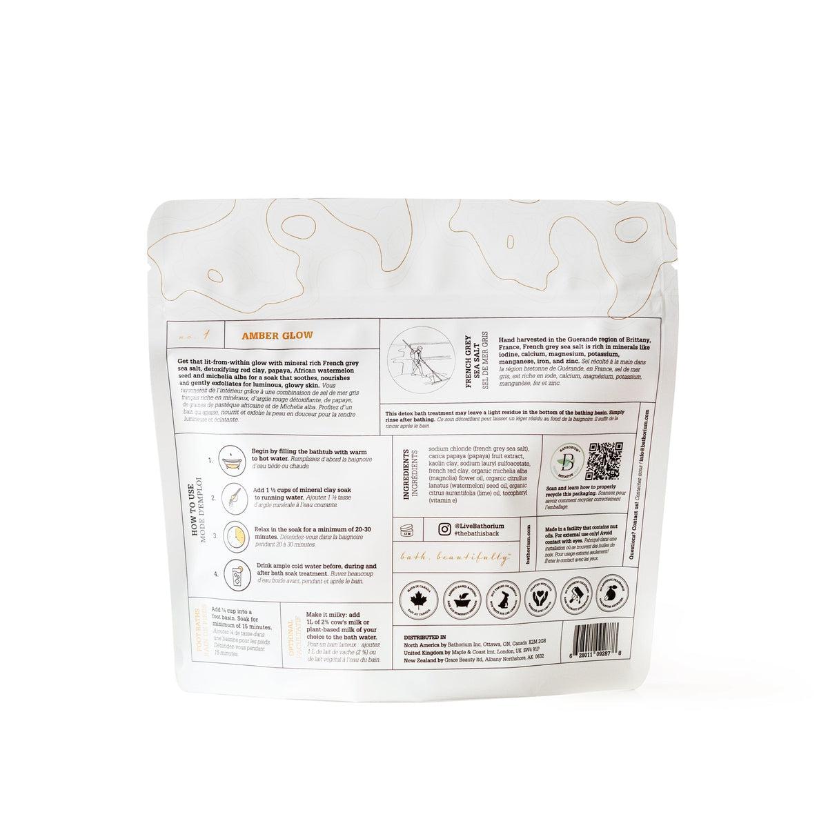 Amber Glow Clay Mineral Soak - Detoxifying & Rejuvenating Body Soak for Spa, Relaxation & Skin Care at Home
