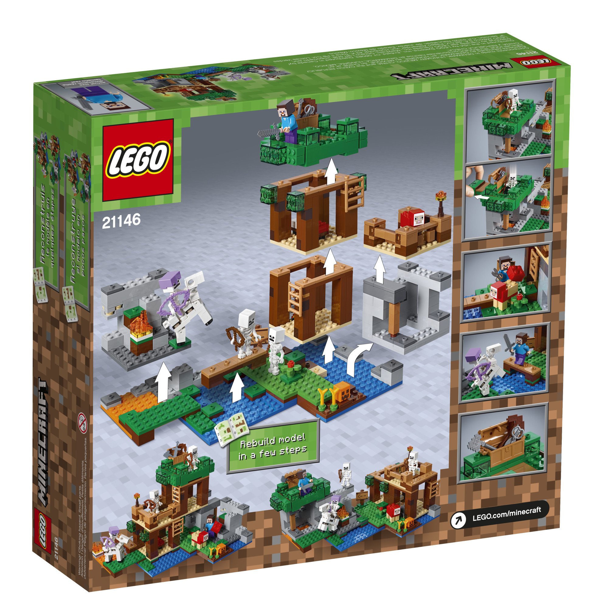 LEGO Minecraft The Skeleton Attack 21146 Building Kit (457 Pieces) - Creative Construction Toy for Kids, Perfect for Minecraft Fans and STEM Learning Playtime
