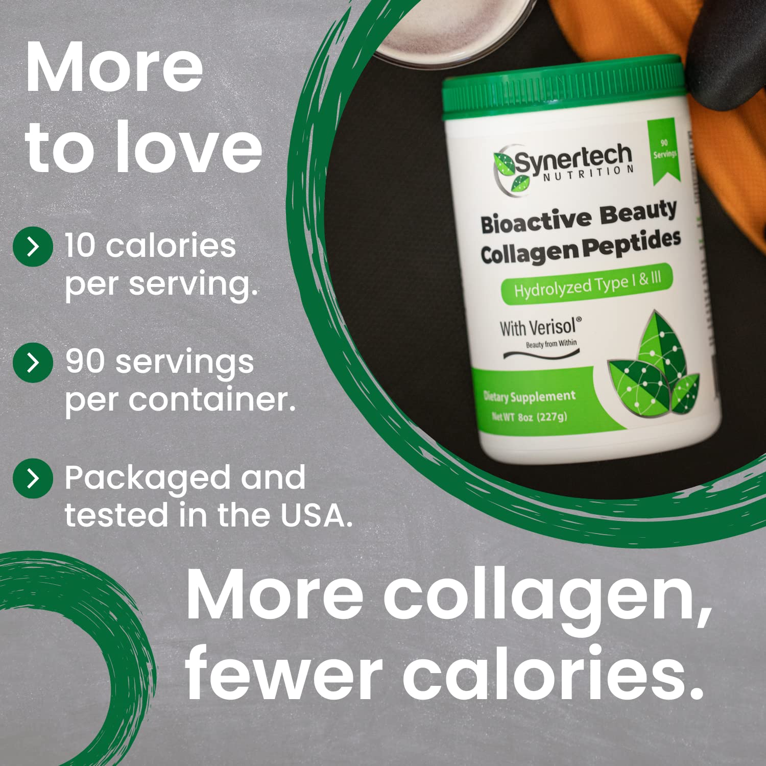Premium Hydrolyzed Collagen Peptides Powder (90 Servings) - Type I & III with VERISOL® & 18 Amino Acids | Grass-Fed, Non-GMO, Gluten-Free, Keto & Paleo Friendly | Supports Skin, Hair, Nails & Joint Health | Ideal for Smoothies, Coffee & Baking Recipes