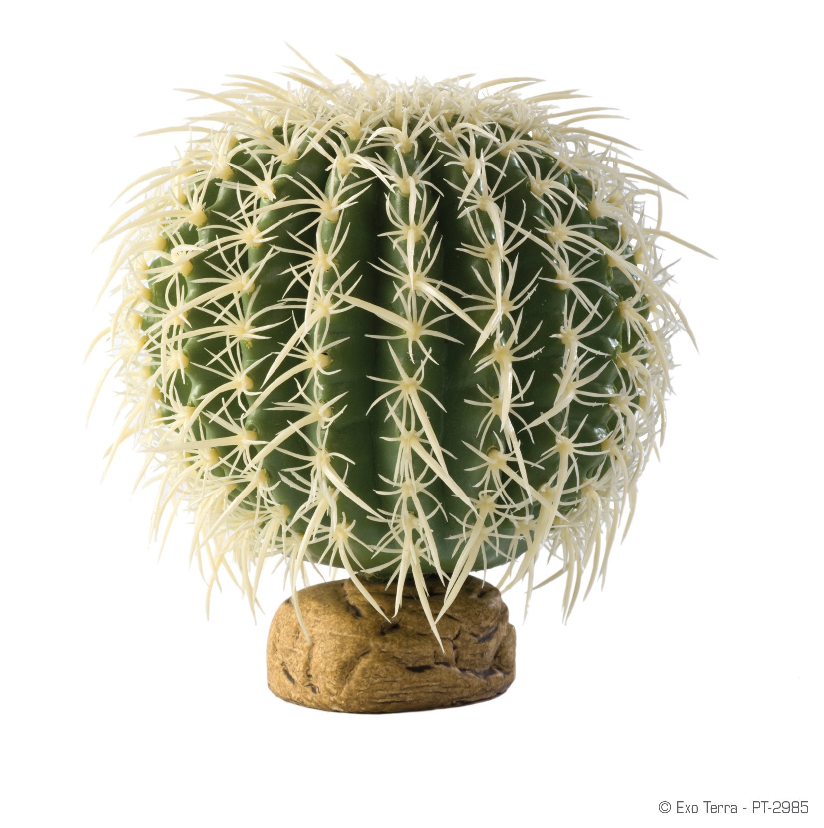 Exo Terra Barrel Cactus Terrarium Plant - Medium Size Artificial Desert Succulent for Reptile Habitat & Home Decor