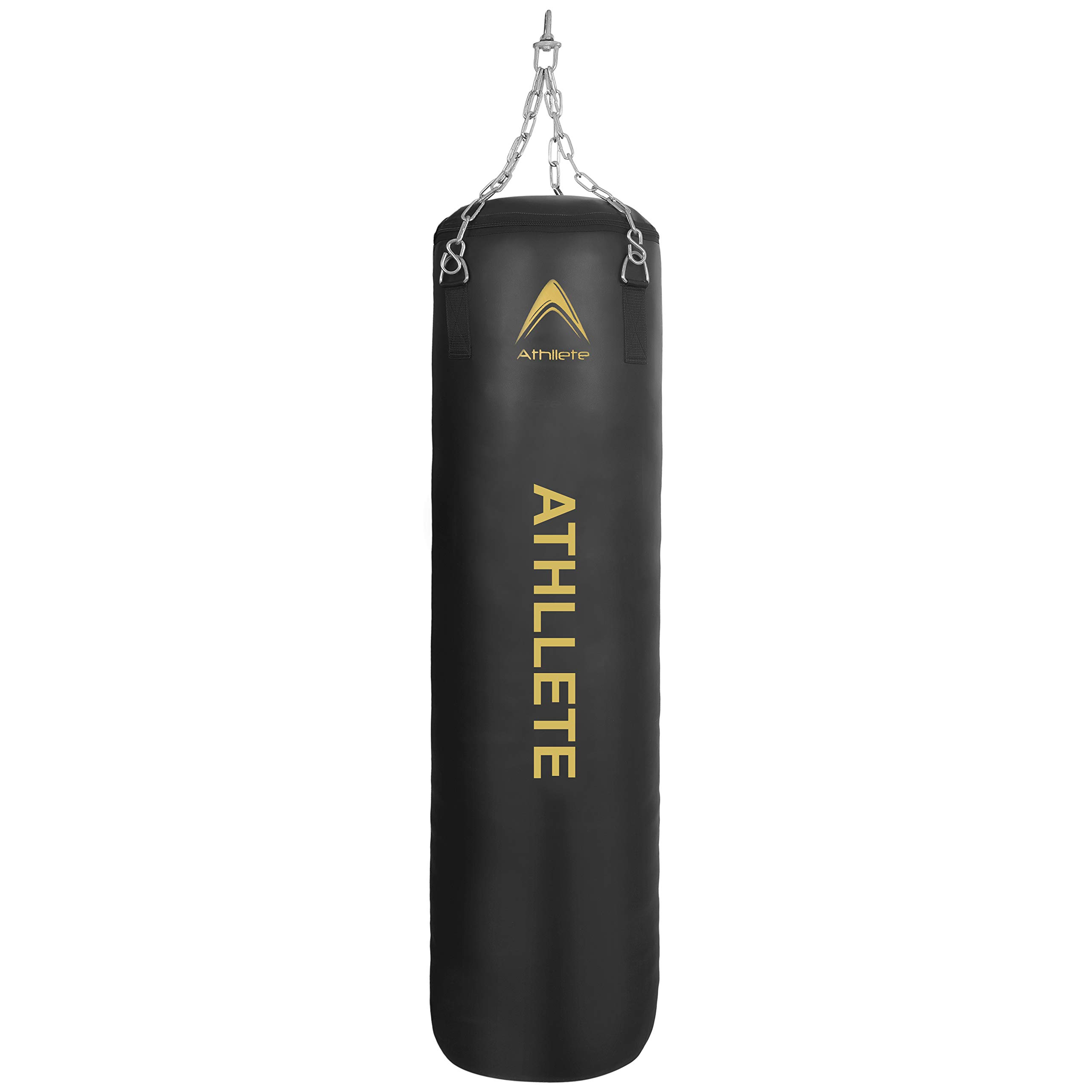 Professional Unfilled Boxing Punching Bag Set for MMA, Muay Thai & Kickboxing Training - Heavy Duty 4/5/6 FT Hanging Bag with Chains & Punching Mitts - Perfect for Home Gym, Martial Arts Studio & Fitness Training