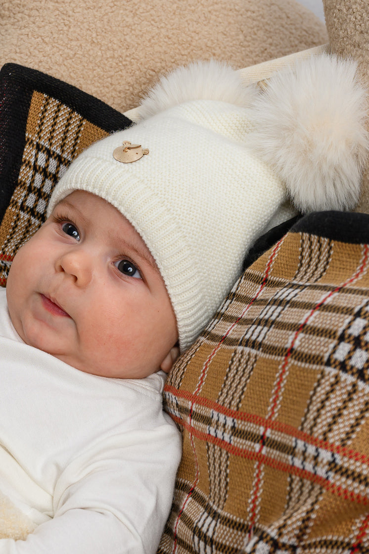 Luxury Cashmere Double Faux Fur Pom Pom Winter Hat for Women - Soft Warm Beanie with Faux Fur Balls - Perfect for Cold Weather, Skiing, Snowboarding & Outdoor Activities