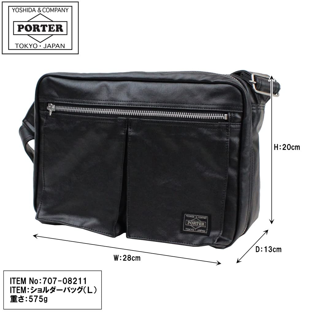 Yoshida Porter Freestyle Shoulder Bag 707-08211 - Durable Nylon Crossbody Bag for Men & Women, Lightweight Travel & Everyday Use (Black) - Perfect for Commuting, Work, and Outdoor Activities