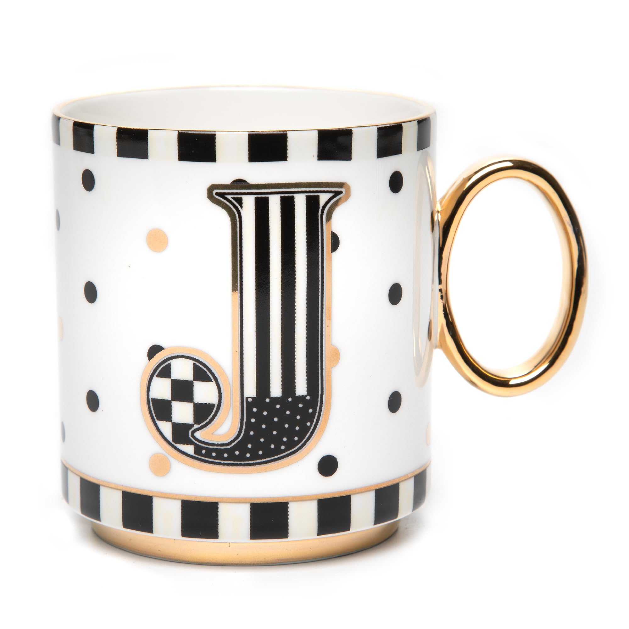 MACKENZIE-CHILDS Decorative Ceramic Coffee Mug with Handle - Elegant Tea Cup for Home & Office Use - Perfect Gift for Coffee Lovers & Tea Enthusiasts