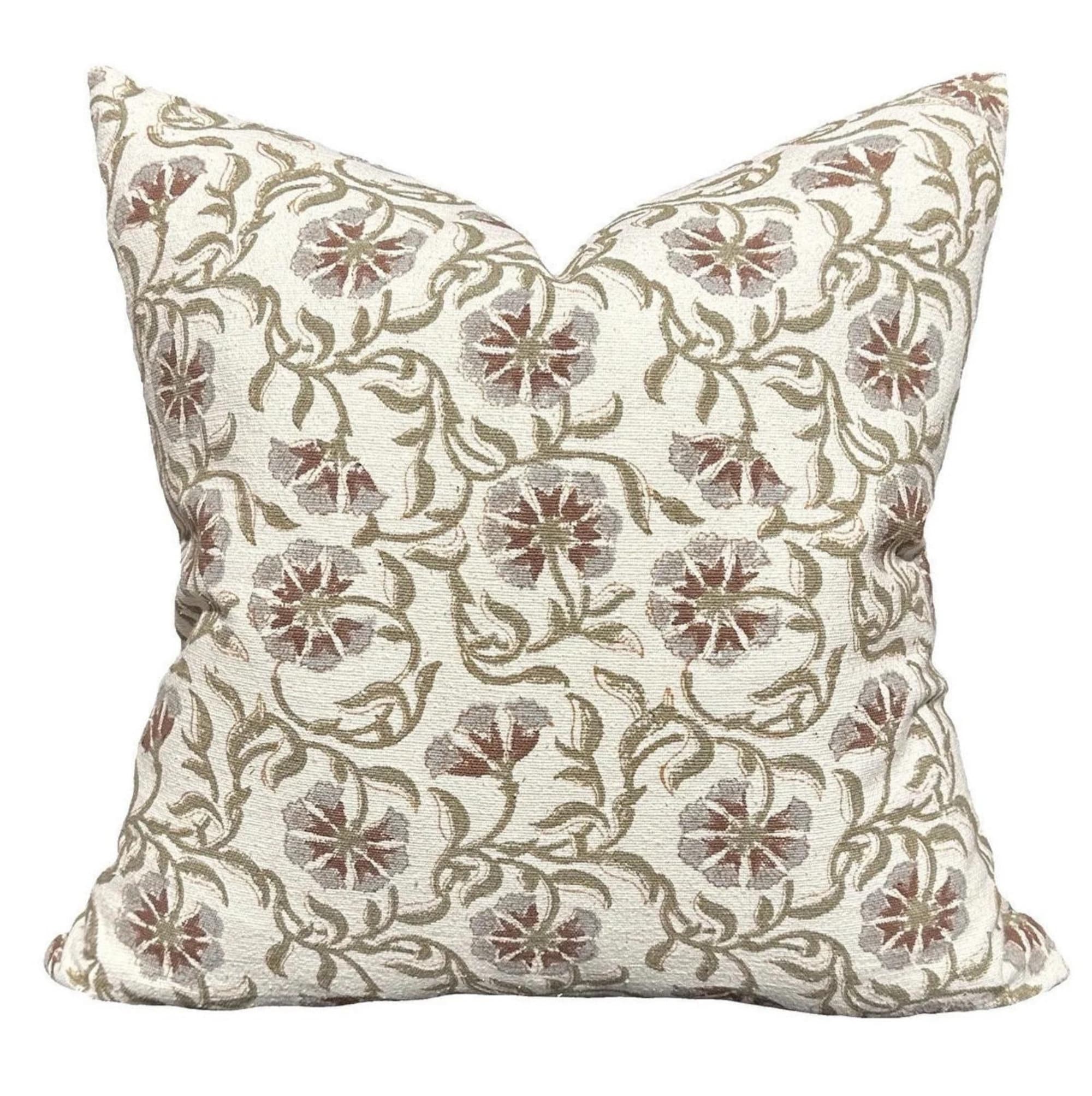 Fairview Surana Designer Pillow Cover - Textured Ivory, Olive & Cocoa - Perfect for Living Room, Bedroom & Home Decor