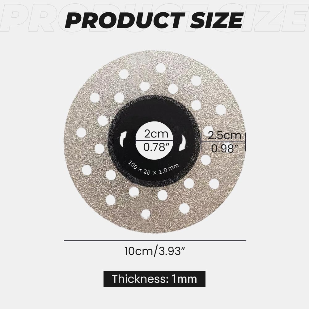 4 Inch Super Thin Diamond Tile Saw Blade for Stone, Ceramic, Rock Slab - Porous Widened Cutting & Grinding Disc for Angle Grinder (3 Pack) - Perfect for DIY Home Renovation, Tile Installation & Masonry Work