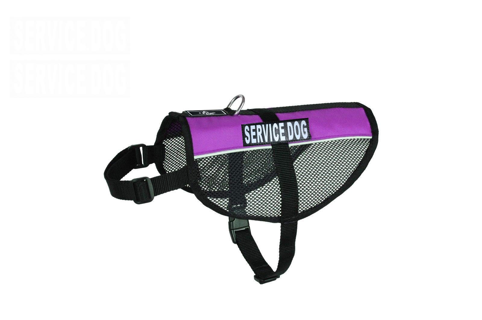 Service Dog Mesh Vest Harness - Cool & Comfortable Nylon Dog Vest for Small, Medium, Large Dogs - Includes 2 Reflective Removable Service Patches - Perfect for Training, Therapy & Assistance Dogs (Girth 15-20
