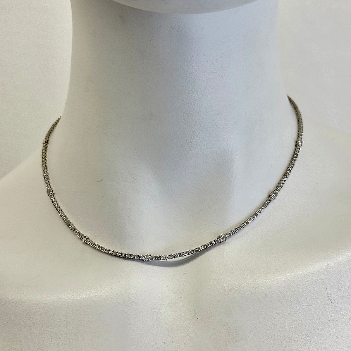 18K White Gold Diamond Tennis Necklace for Women | Elegant Diamond Necklace for Wedding, Anniversary & Special Occasions | Dainty Everyday Jewelry Gift