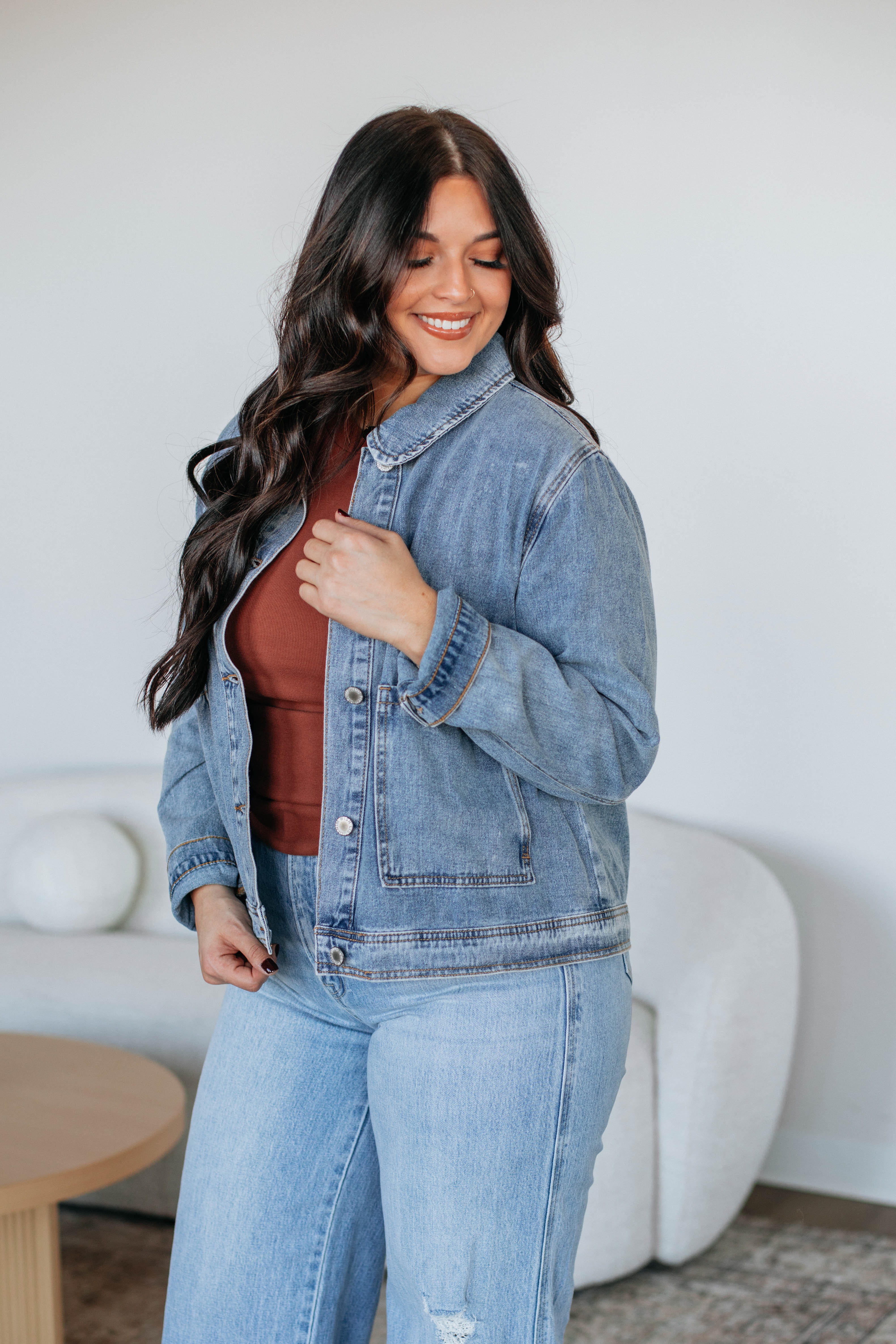 Burke Denim Jacket for Men & Women | Vintage Style Distressed Denim Jacket | Perfect for Casual Outfits, Streetwear & Fall Layering