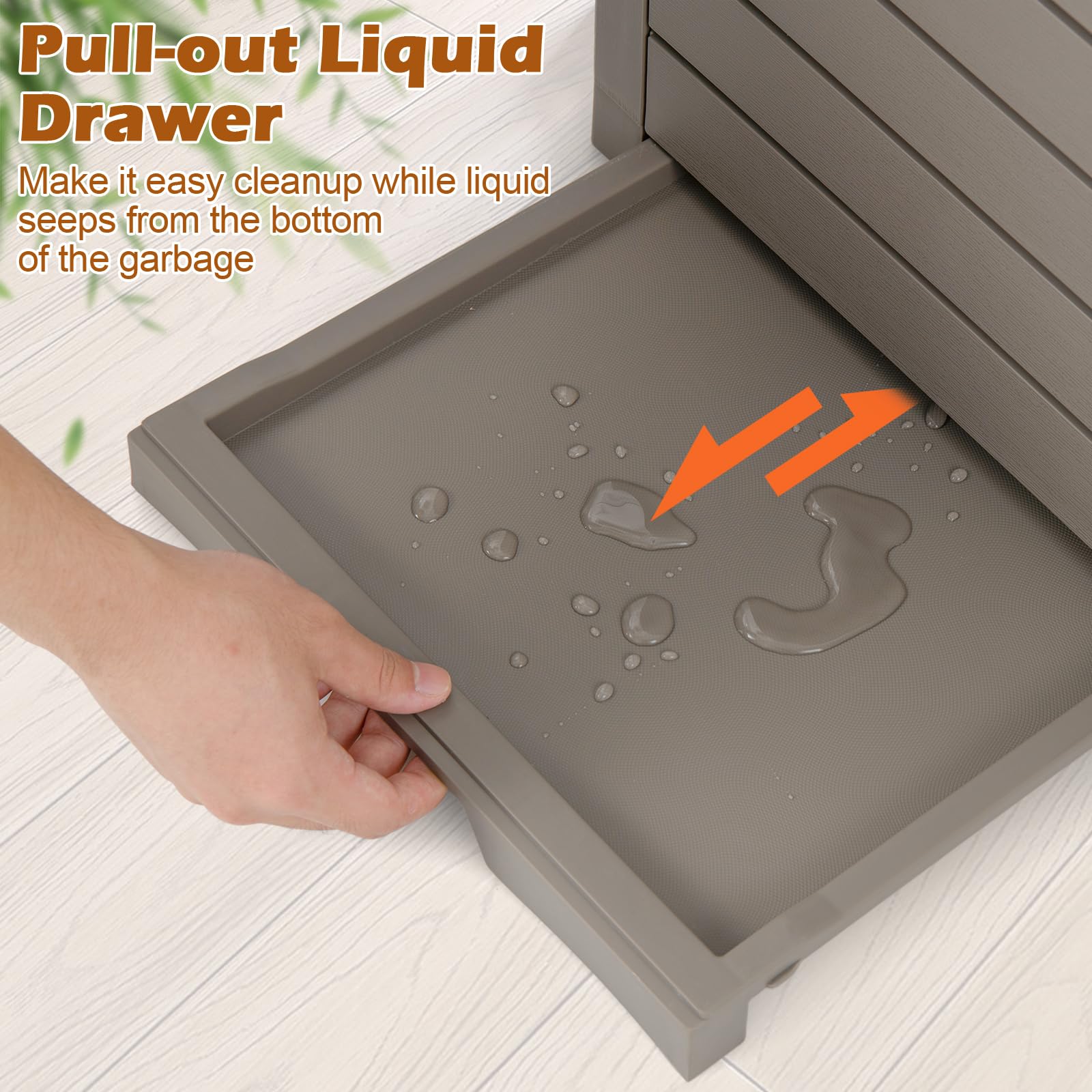 Goplus 31 Gallon Outdoor Trash Can with Lid - 2 Pack Large Waterproof Resin Garbage Bin w/Drip Tray & Fits 33-40 Gallon Trash Bags - Perfect for Patio, Porch, Backyard, Deck & Poolside Use