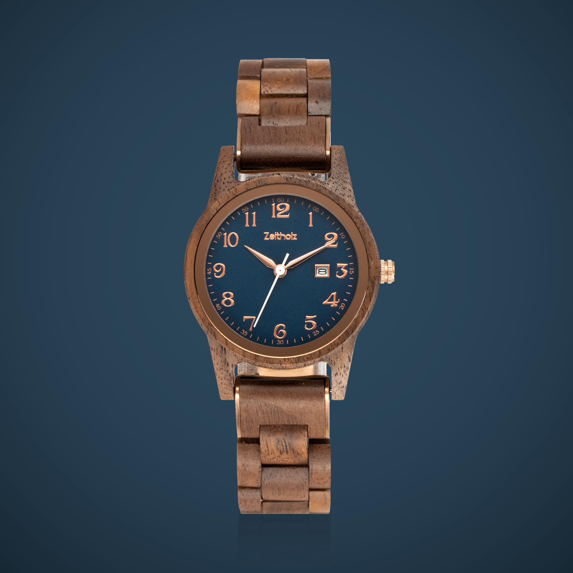 Zeitholz Women's Wooden Watch - 100% Natural Wood Analog Watch with Japanese Quartz Movement, 32mm, Leuben Collection - Perfect Gift for Her, Ideal for Casual, Office & Outdoor Wear