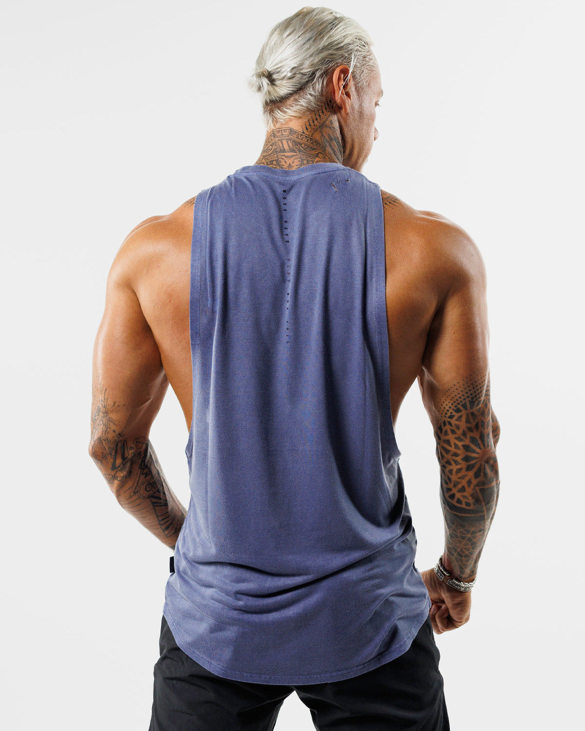 **Distressed Blue Motorcycle Tank Top for Men - Perfect for Biker Rides, Gym Workouts & Casual Streetwear**