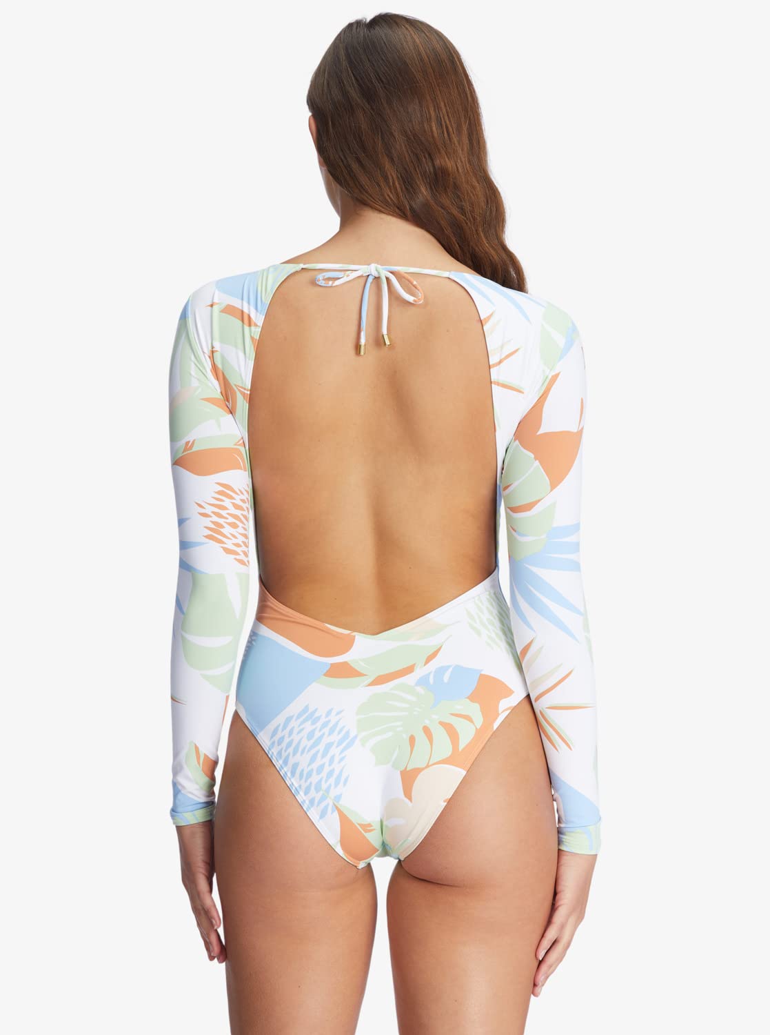Roxy Baby Long Sleeve UPF 50+ One-Piece Swimsuit for Girls - Sun Protection Swimwear for Beach, Pool & Water Play