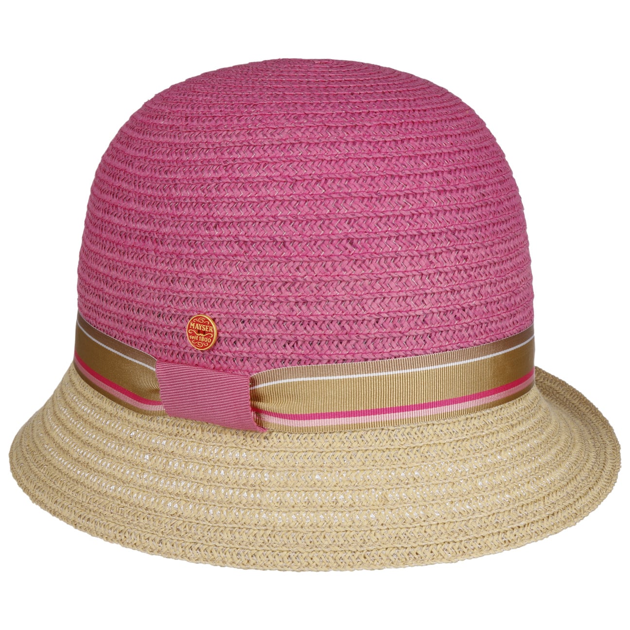 Stylish Nanni Twotone Straw Hat by Mayser - Summer Beach Hat for Women, Fashionable Sun Protection Accessory - Perfect for Vacations, Outdoor Activities & Garden Parties